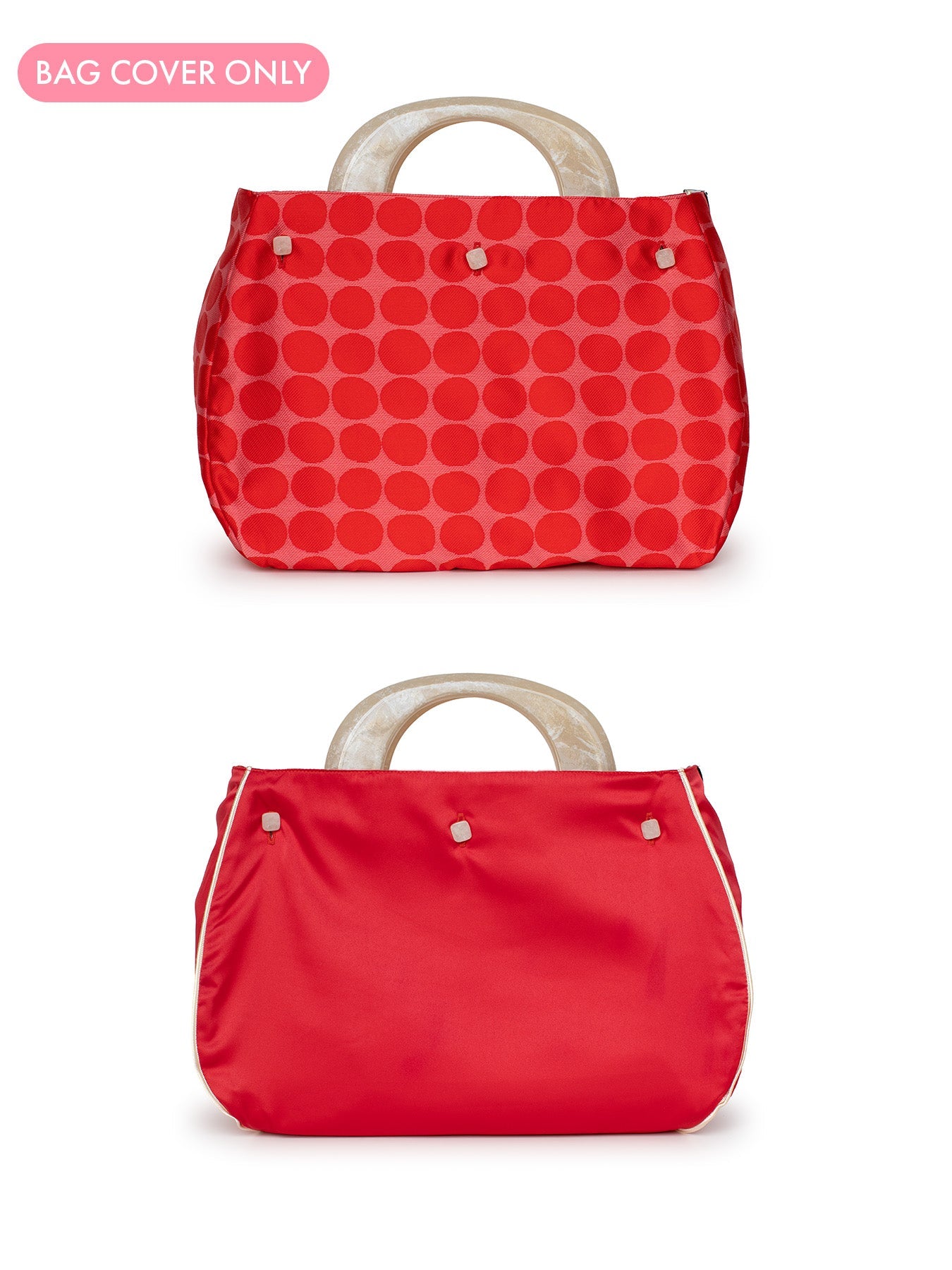 BAG COVER Dots Pink and Red Satin - Lesley Evers - Accessories - birds - Bonnie cover