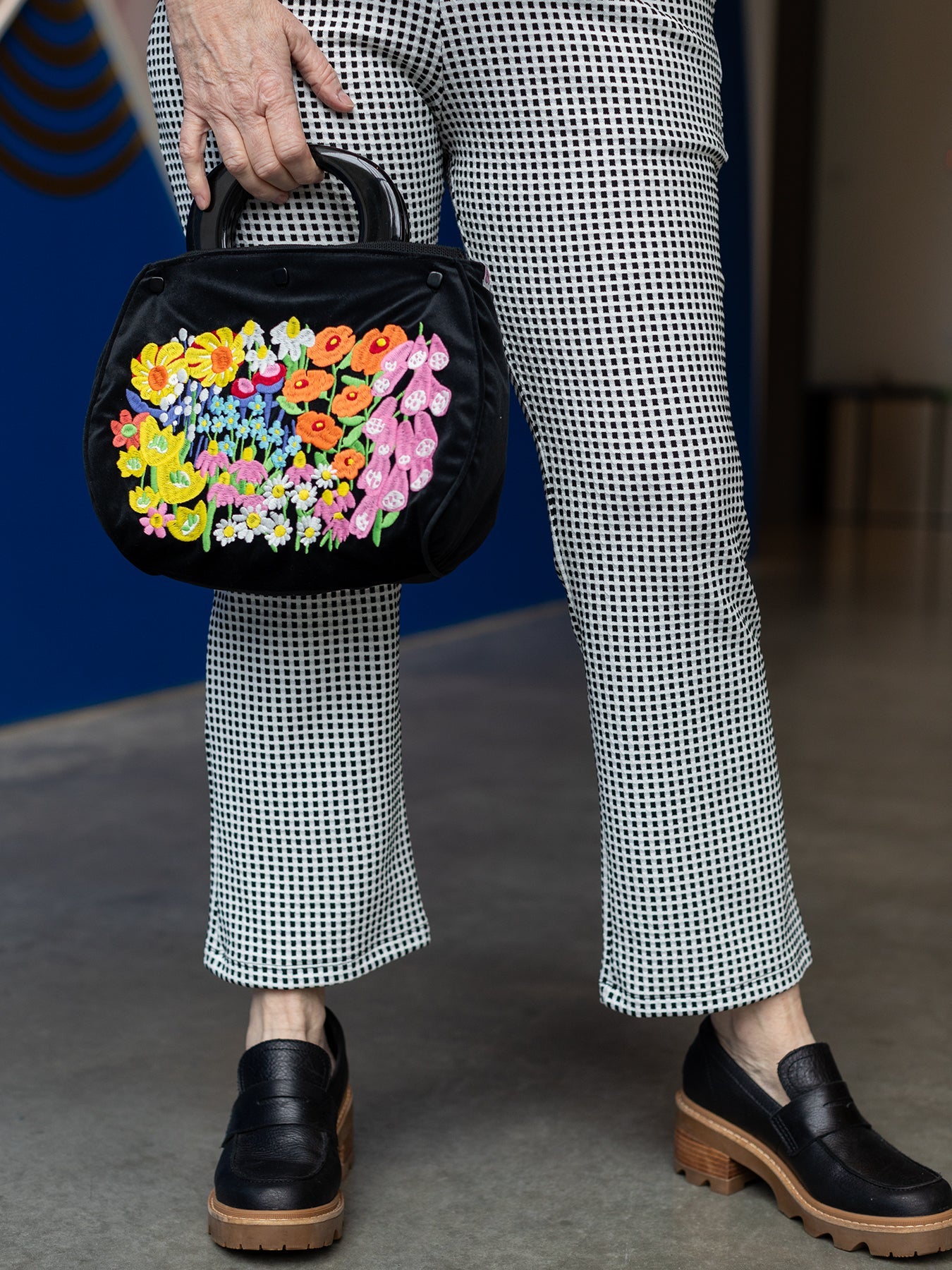BAG COVER embroidered velvet Garden Party - Lesley Evers - Accessories - birds - Bonnie cover