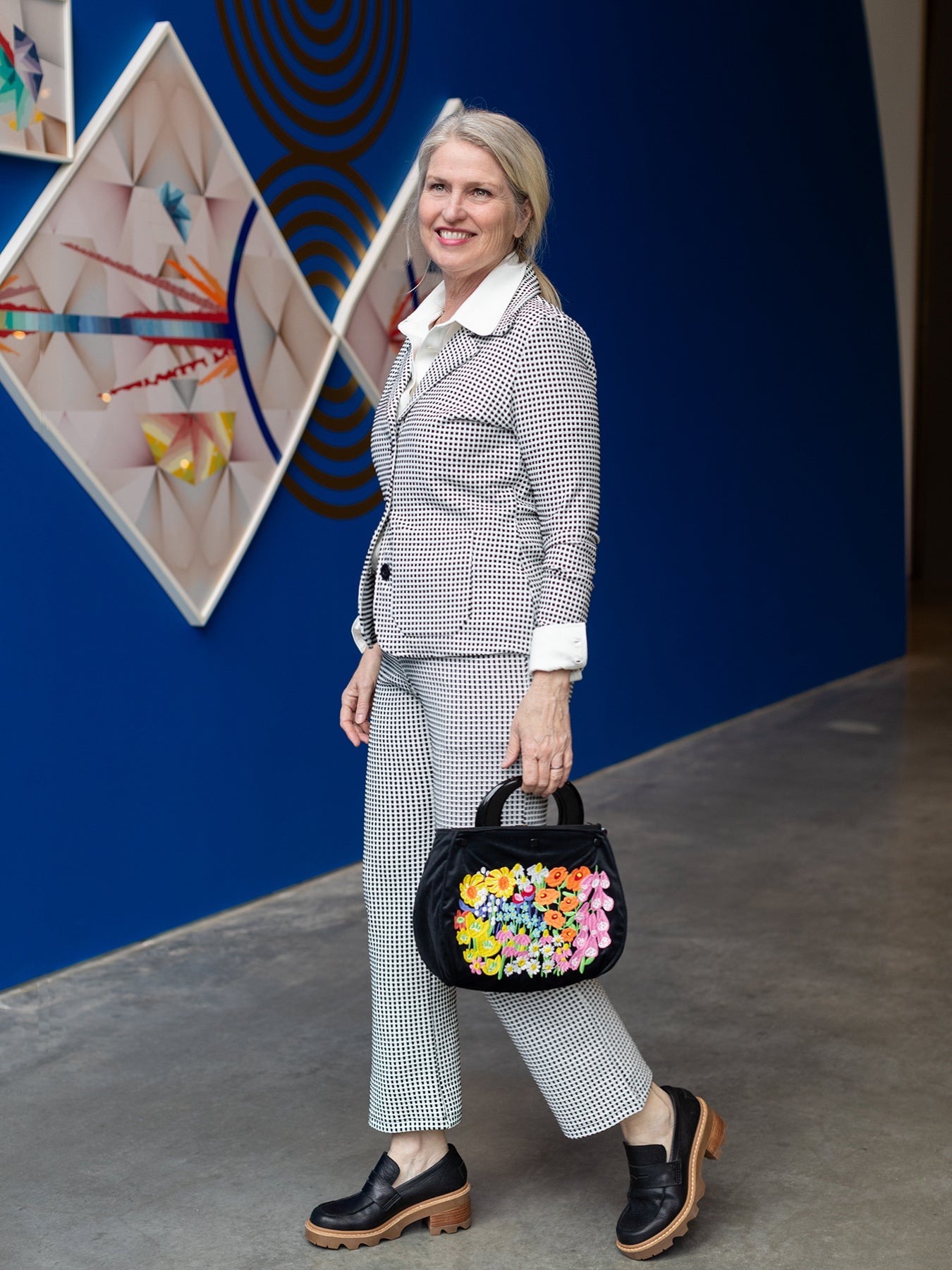 BAG COVER embroidered velvet Garden Party - Lesley Evers - Accessories - birds - Bonnie cover