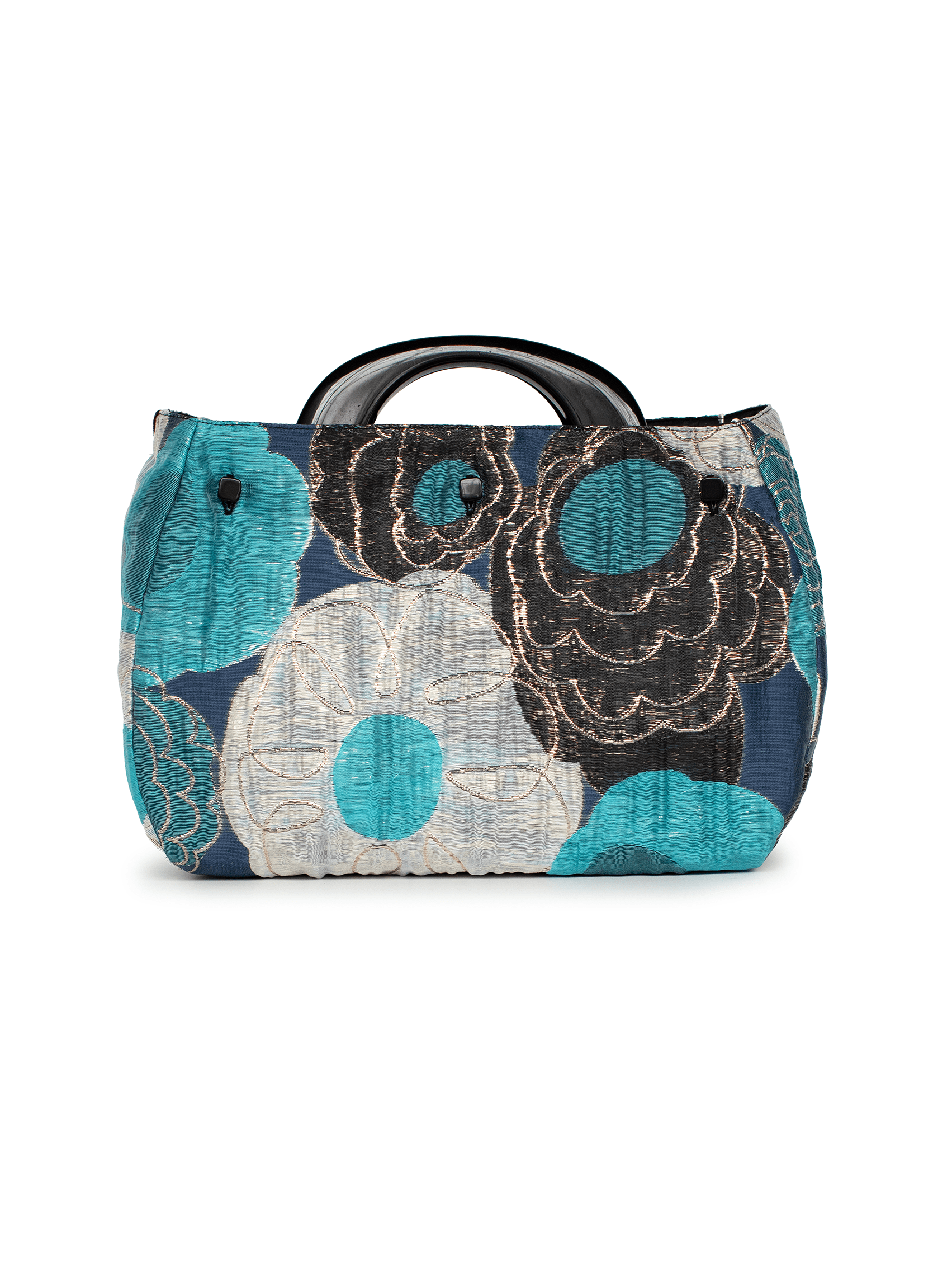 BAG COVER Flower Charm Blue & Black Satin - Lesley Evers - Accessories - birds - Bonnie cover