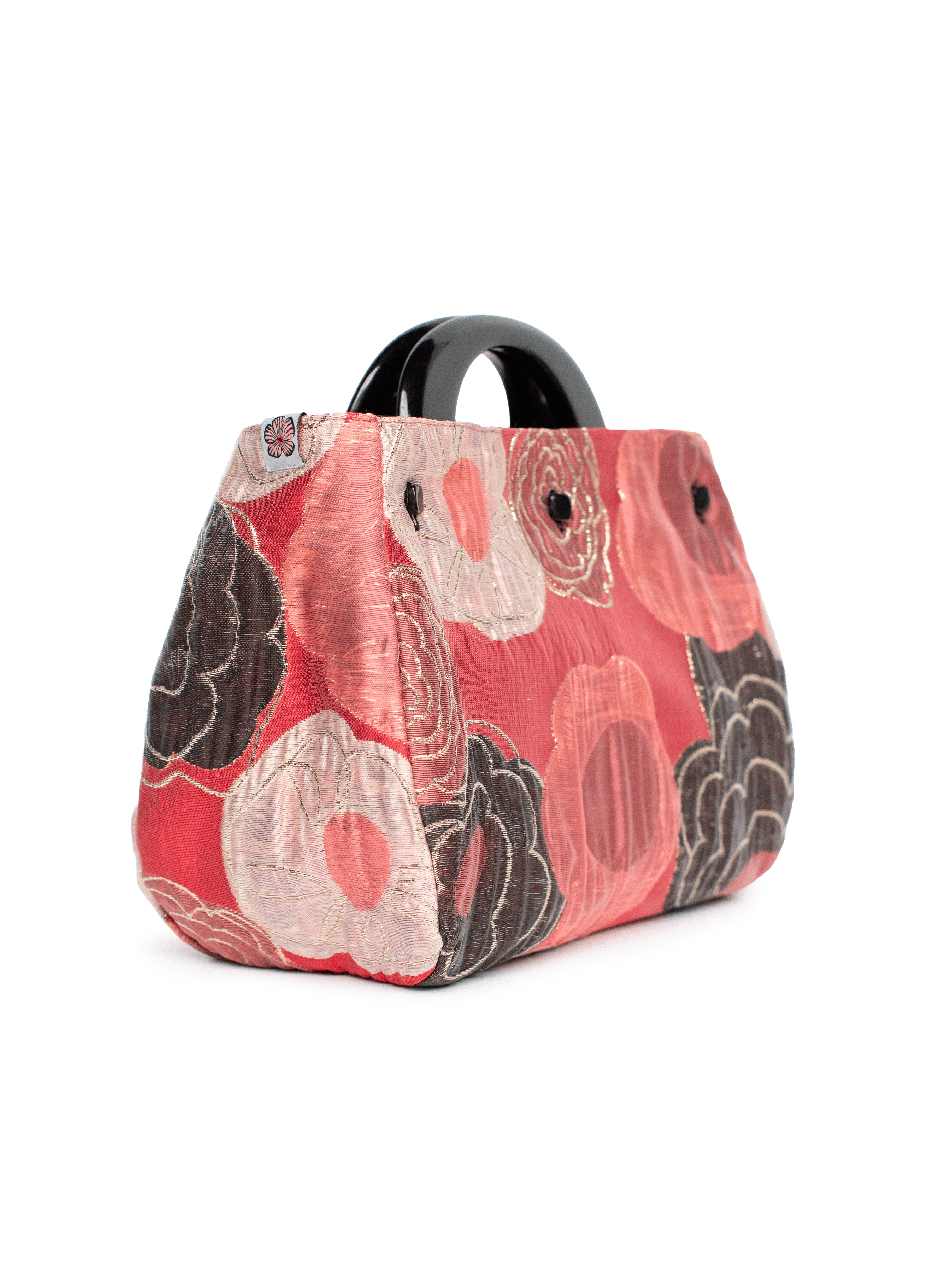 BAG COVER Flower Charm Red & Black Satin - Lesley Evers - Accessories - birds - Bonnie cover