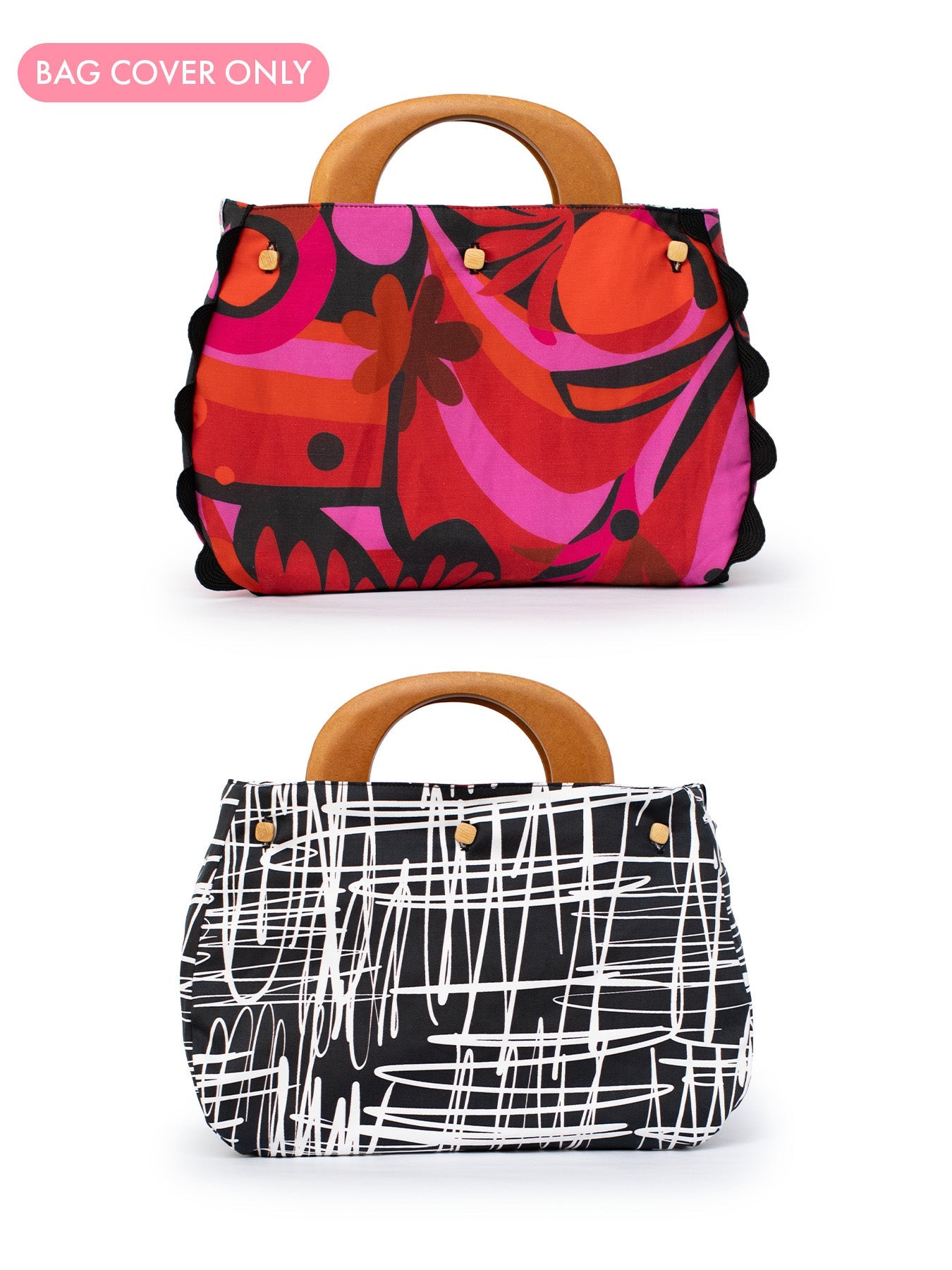 BAG COVER Kalamazoo Pink & Squiggles - Lesley Evers - Accessories - Bonnie cover - Giftable