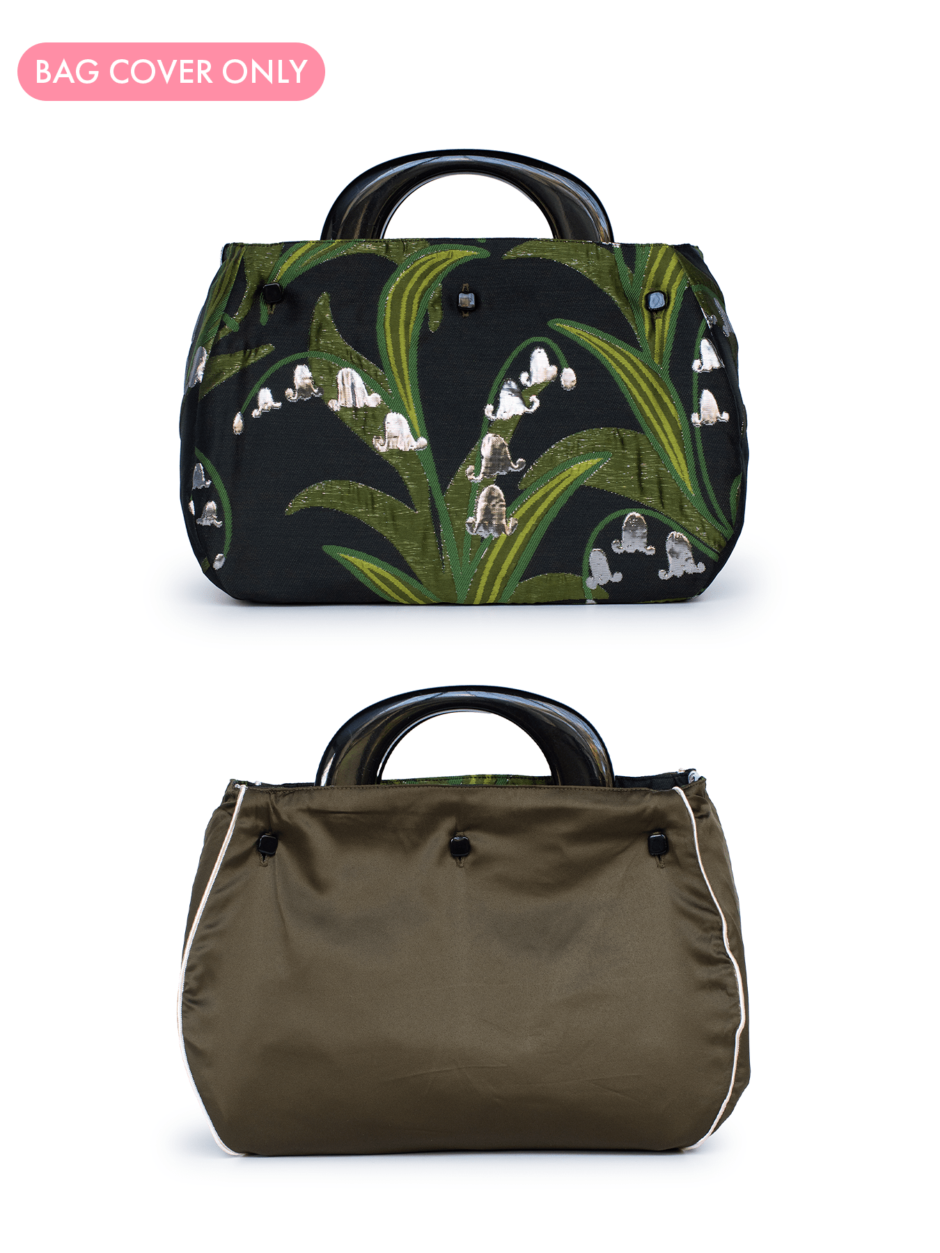BAG COVER Lily of the Valley & Olive Satin - Lesley Evers - Accessories - birds - Bonnie cover