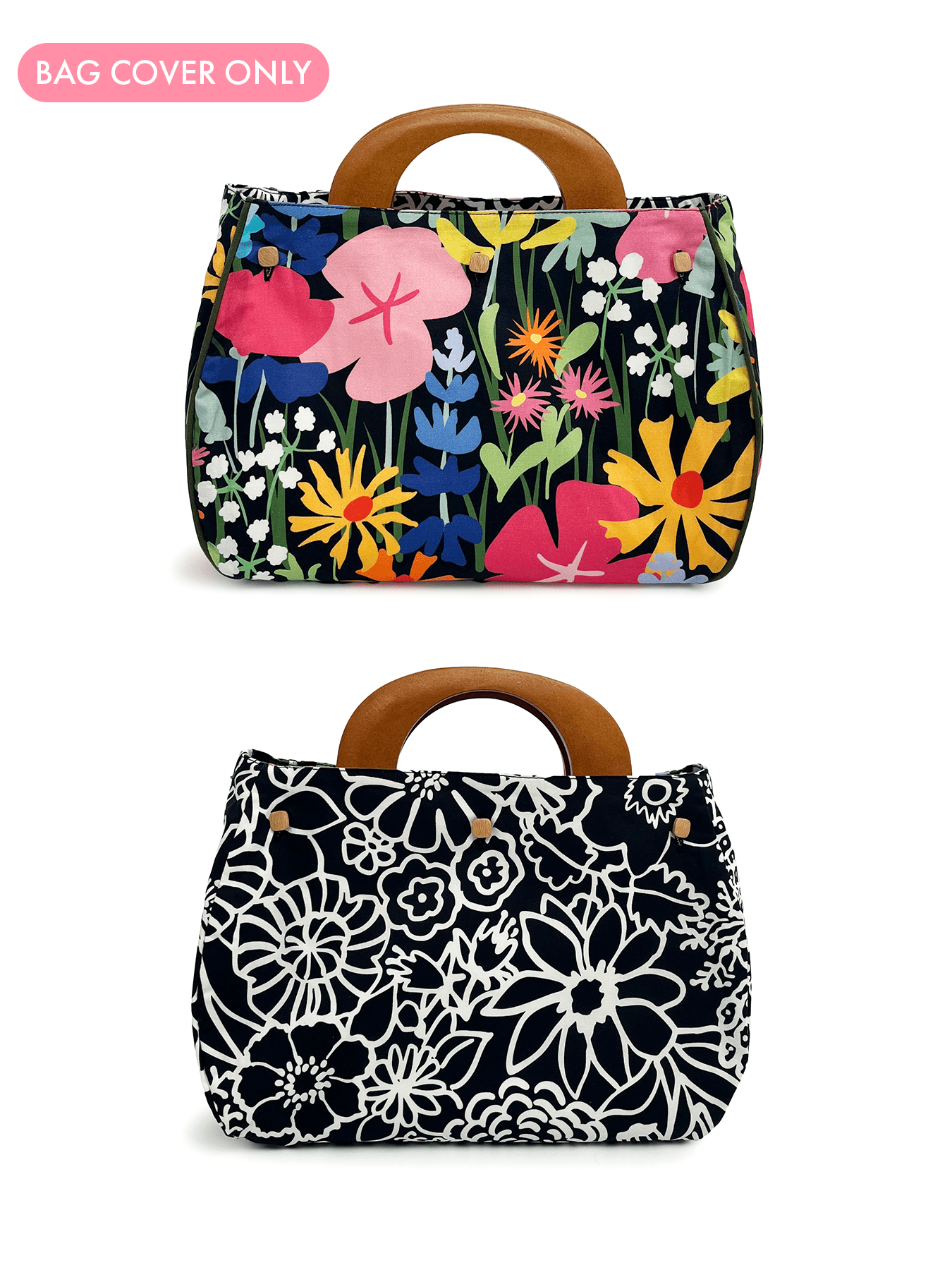 BAG COVER Midsummer Black and White & Coast Meadow - Lesley Evers-Accessories-birds-Bonnie cover