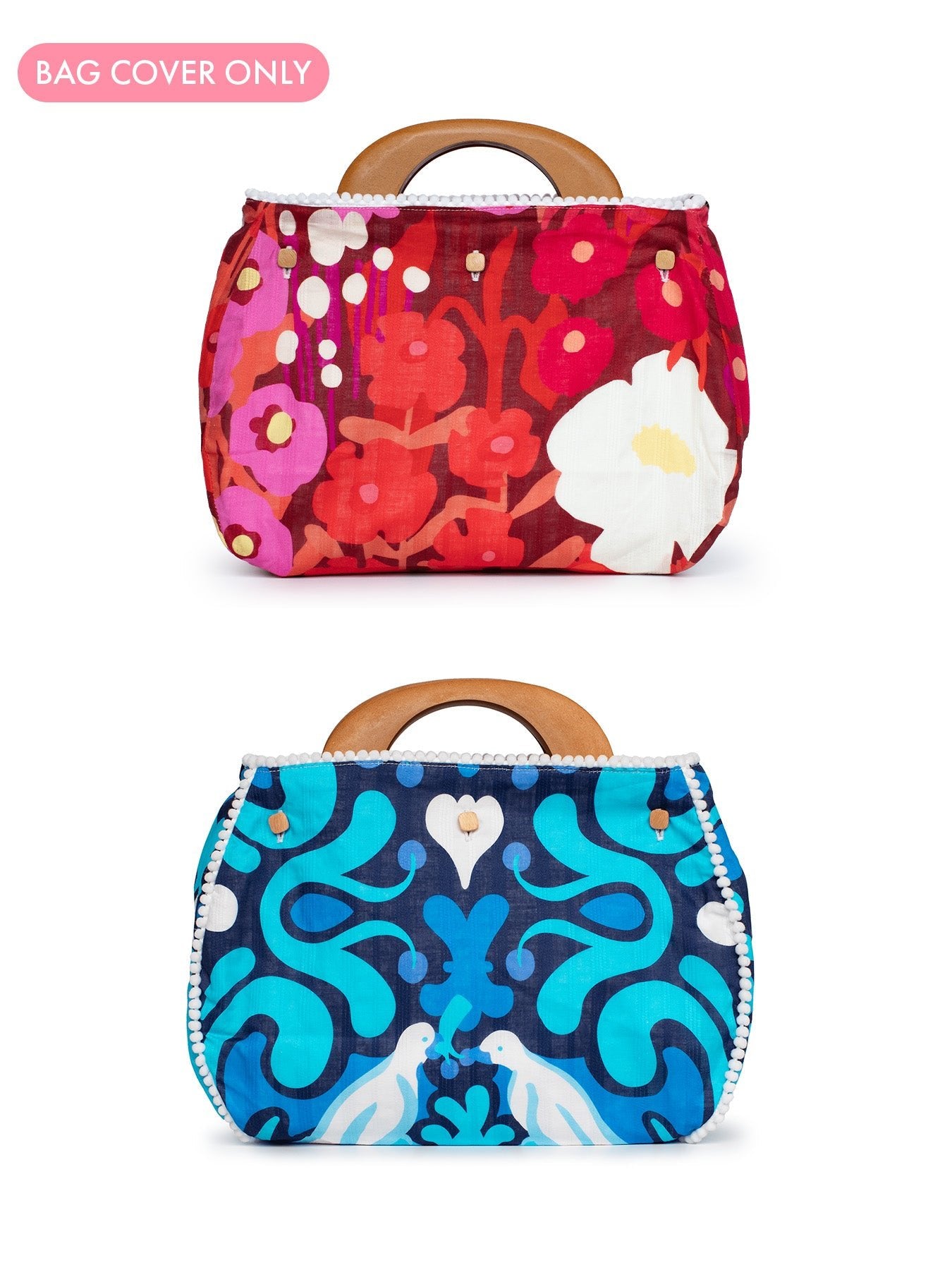 BAG COVER Perched & Garden Party Pink - Lesley Evers - Accessories - birds - Bonnie cover