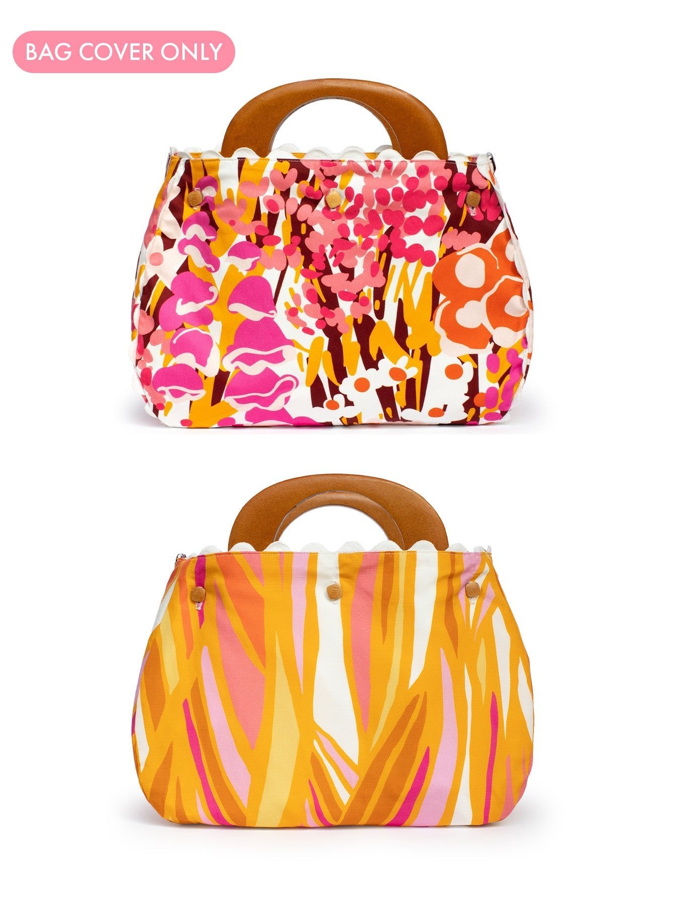 BAG COVER Queen's Garden Pink & Seagrass Yellow - Lesley Evers - Accessories - Bonnie cover - Giftable