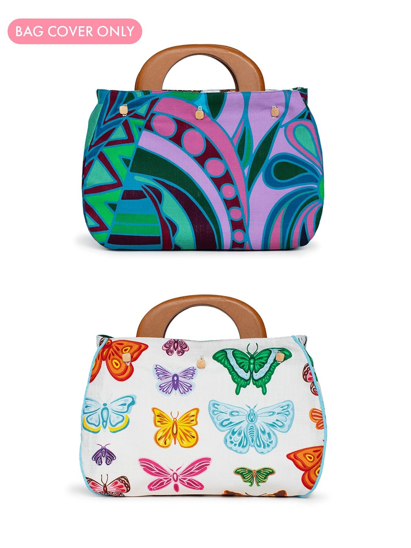 BAG COVER Shakalaka Green and Blue & Butterflies and Moths - Lesley Evers - Accessories - Bonnie cover - Giftable