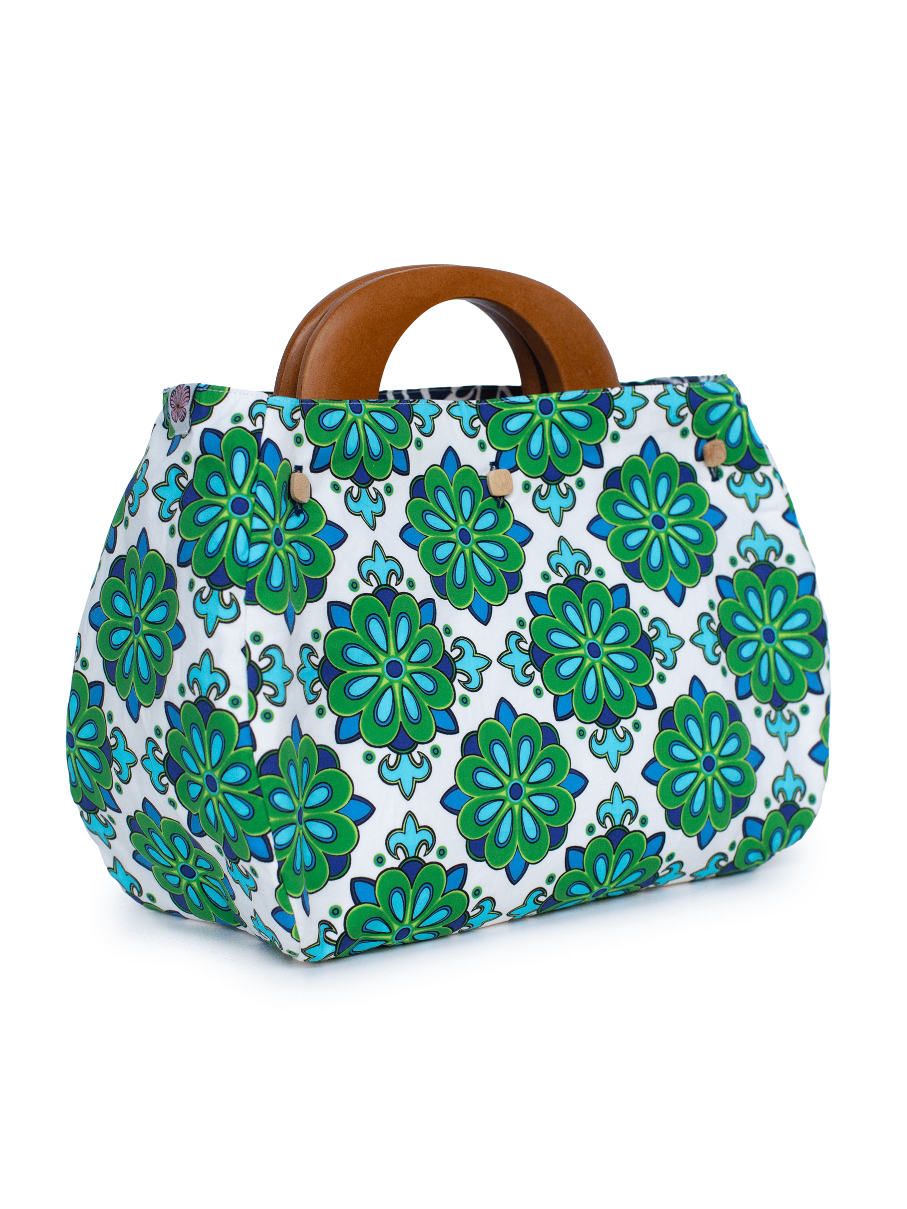 BAG COVER Talavera Green & Frond Navy and White - Lesley Evers - Accessories - birds - Bonnie cover
