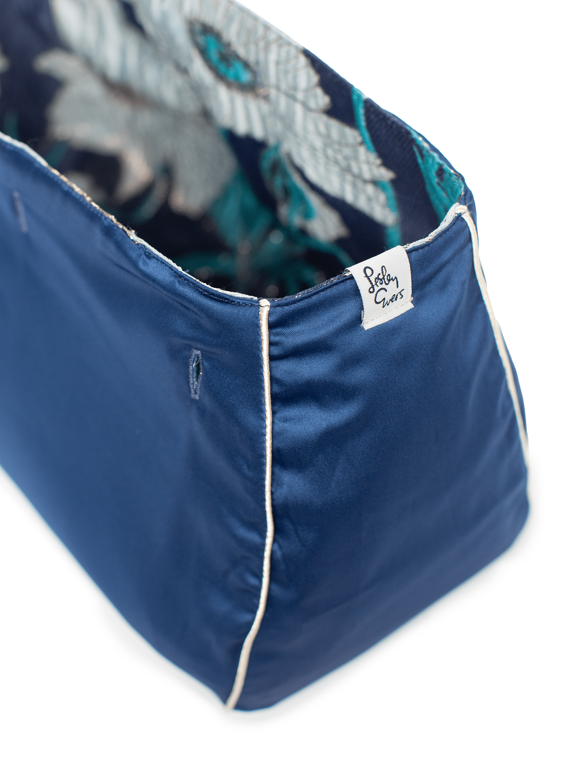 BAG COVER Tree Poppies Navy & Navy Satin - Lesley Evers - Accessories - birds - Bonnie cover