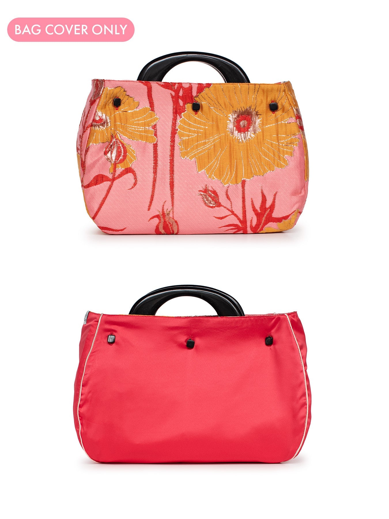 BAG COVER Tree Poppies Pink & Red Satin - Lesley Evers - Accessories - birds - Bonnie cover