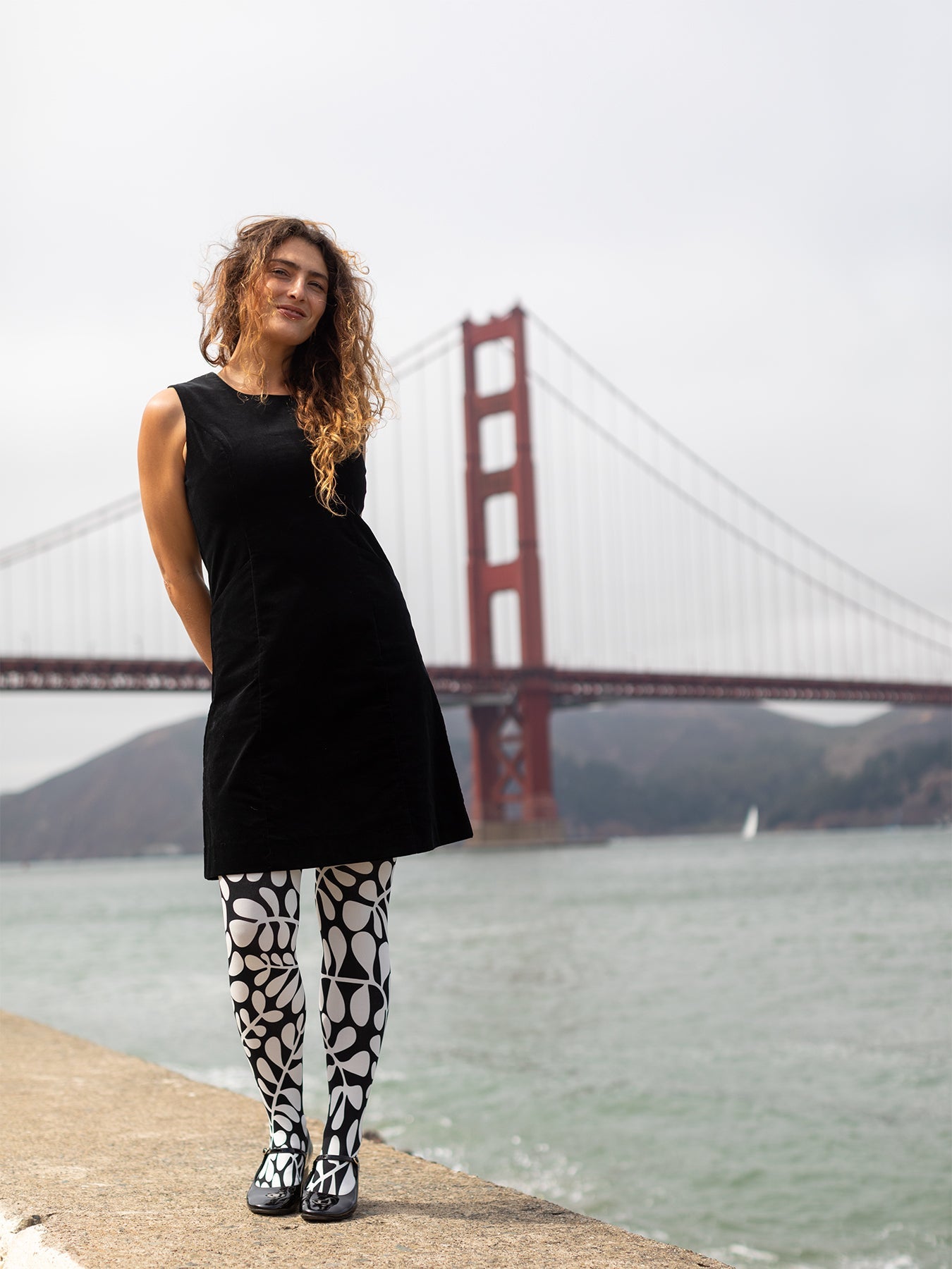 BEATRICE dress Black Corduroy - Lesley Evers - cotton dress - Dress - Printed Dress