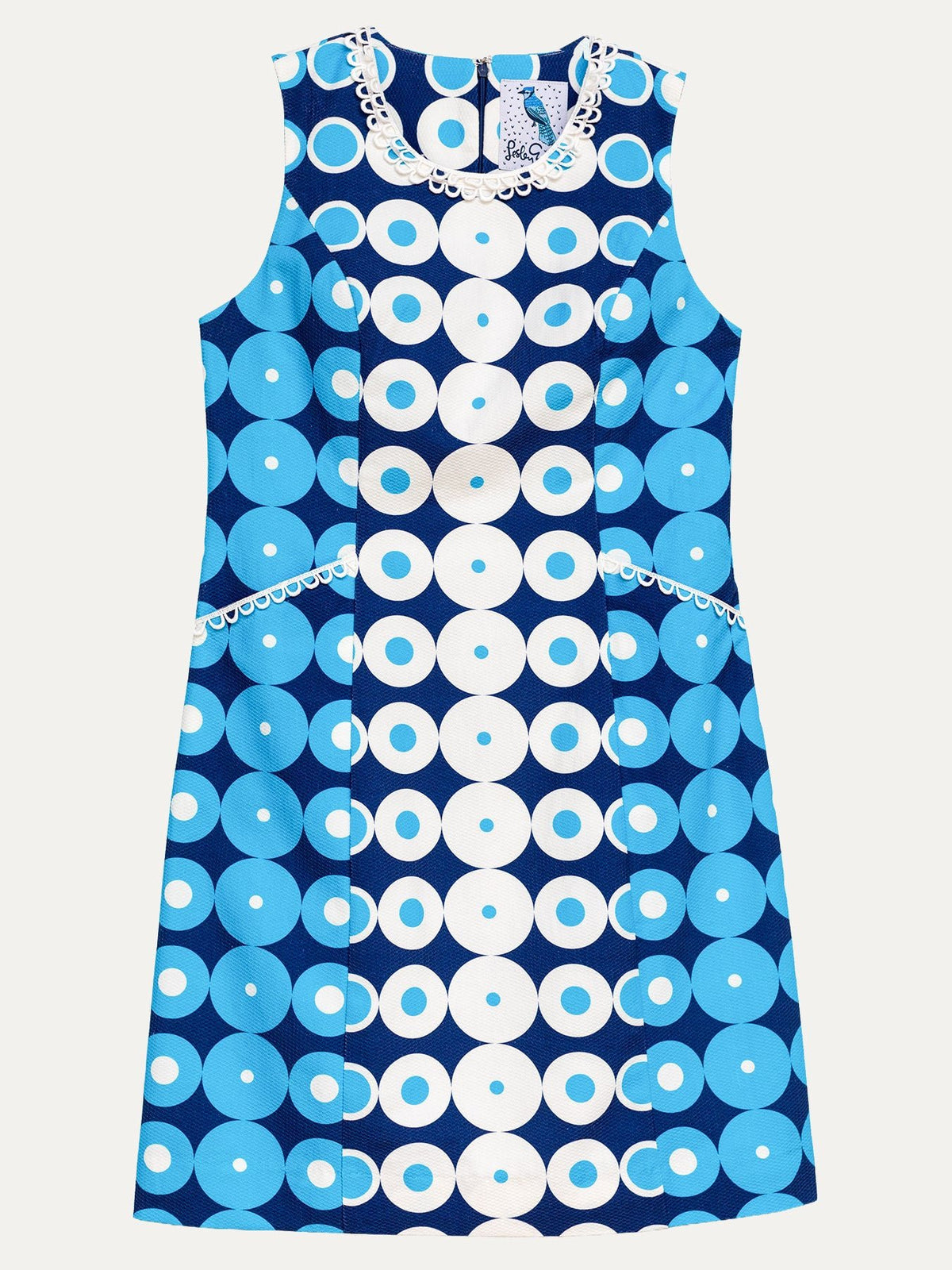 BEATRICE dress Pacifica Navy - Lesley Evers-cotton dress-Dress-Printed Dress