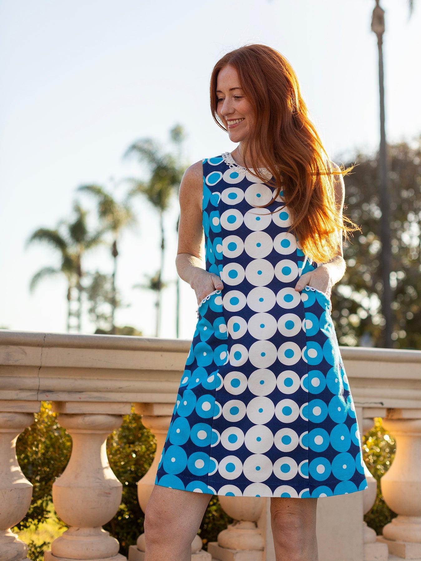 BEATRICE dress Pacifica Navy - Lesley Evers - cotton dress - Dress - Printed Dress