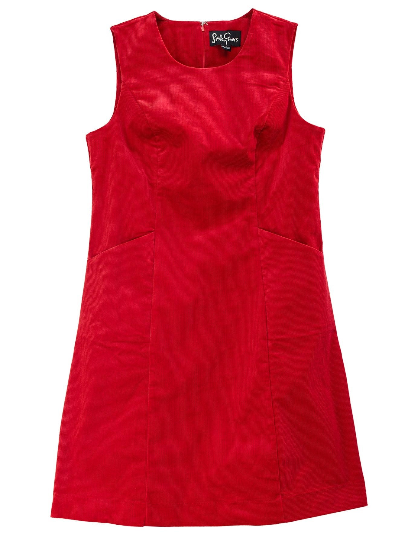 BEATRICE dress Red Corduroy - Lesley Evers - cotton dress - Dress - Printed Dress