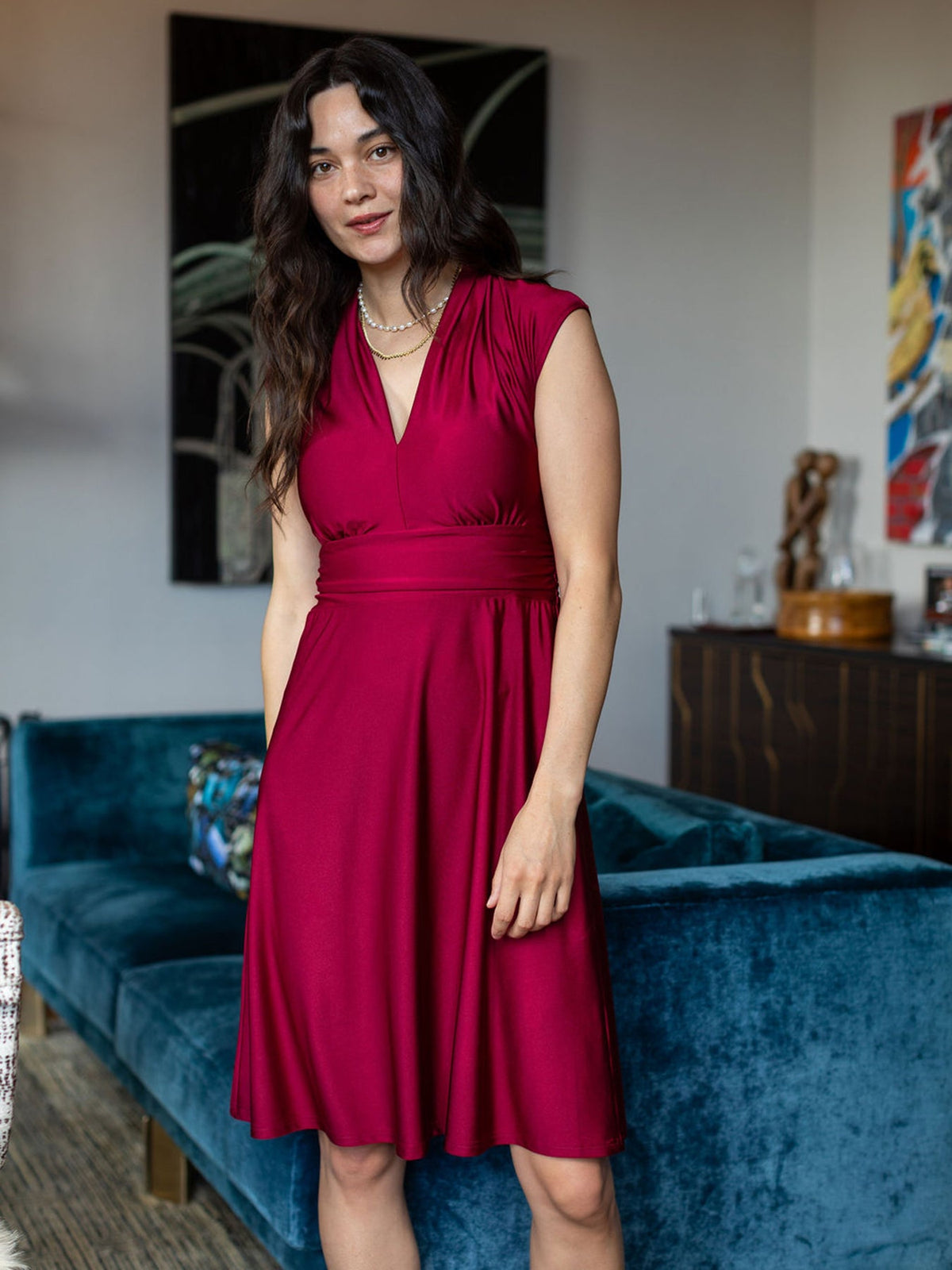 BETSY dress Burgundy - Lesley Evers-Best Seller-betsy-Dress