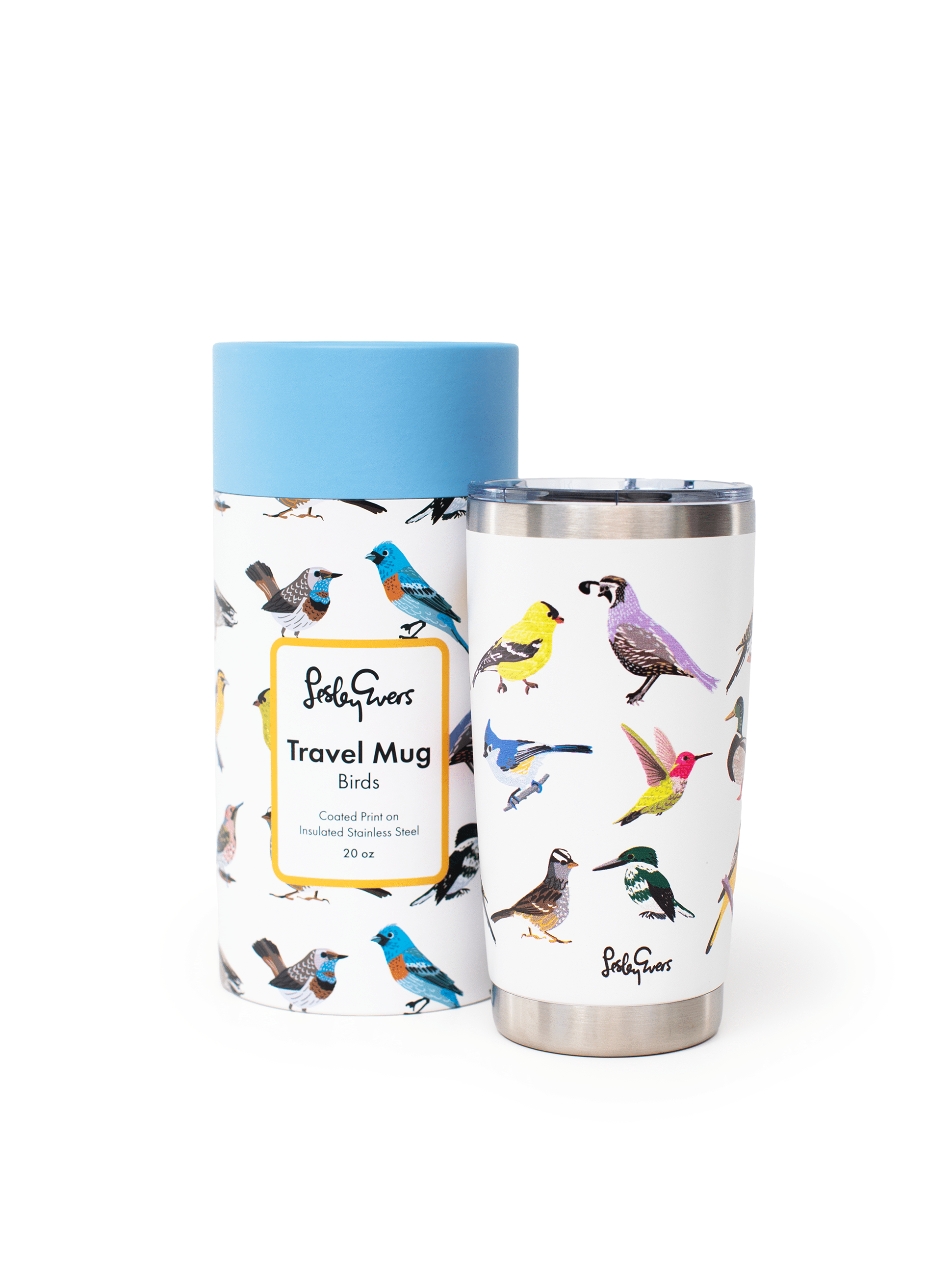 Birds 20oz travel tumbler - Lesley Evers - 23pinkrobeset - bird - Bird Collection