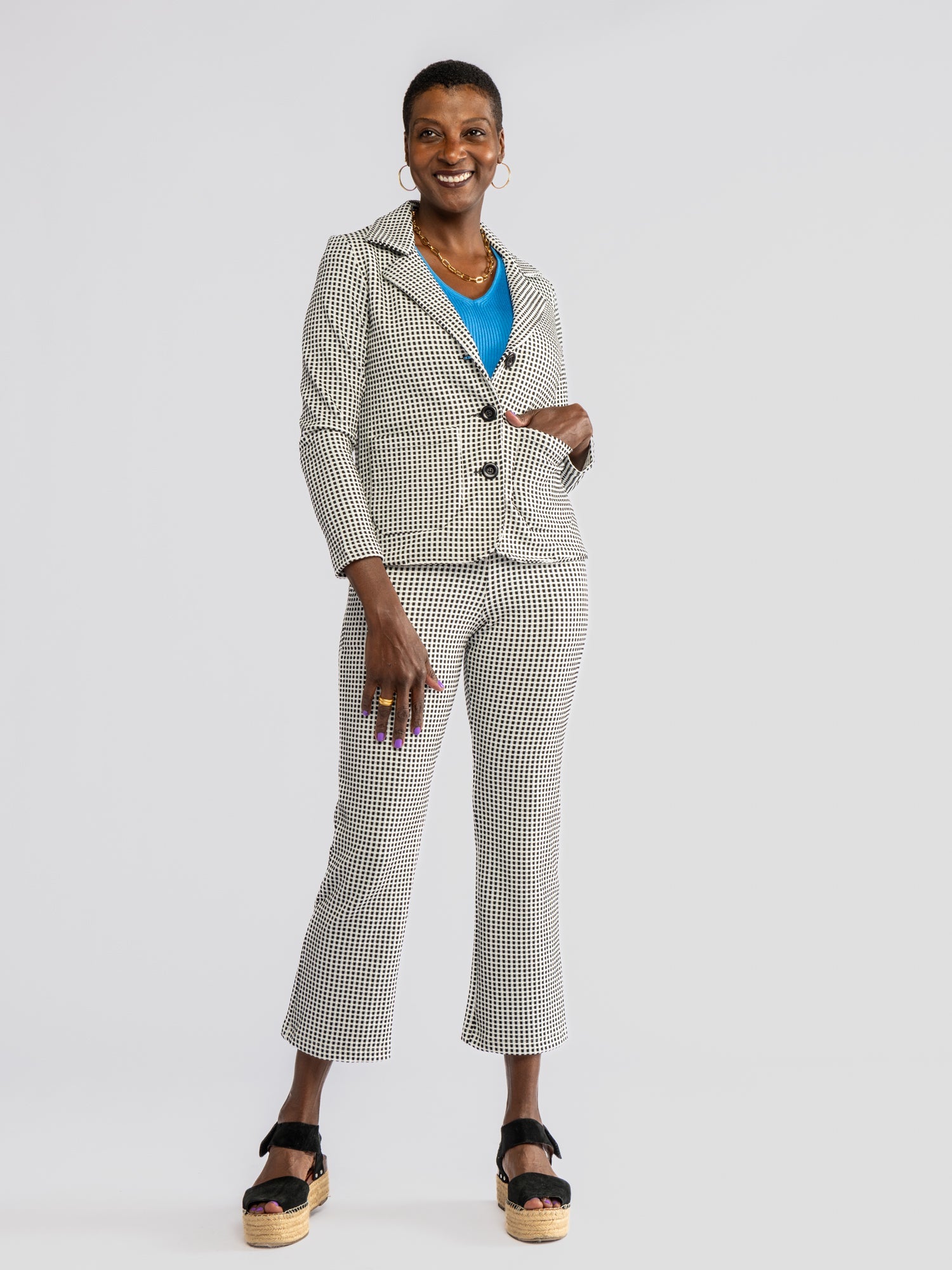 BLAIR blazer Black Jacquard - Lesley Evers-blazer-cord suit-corduroy