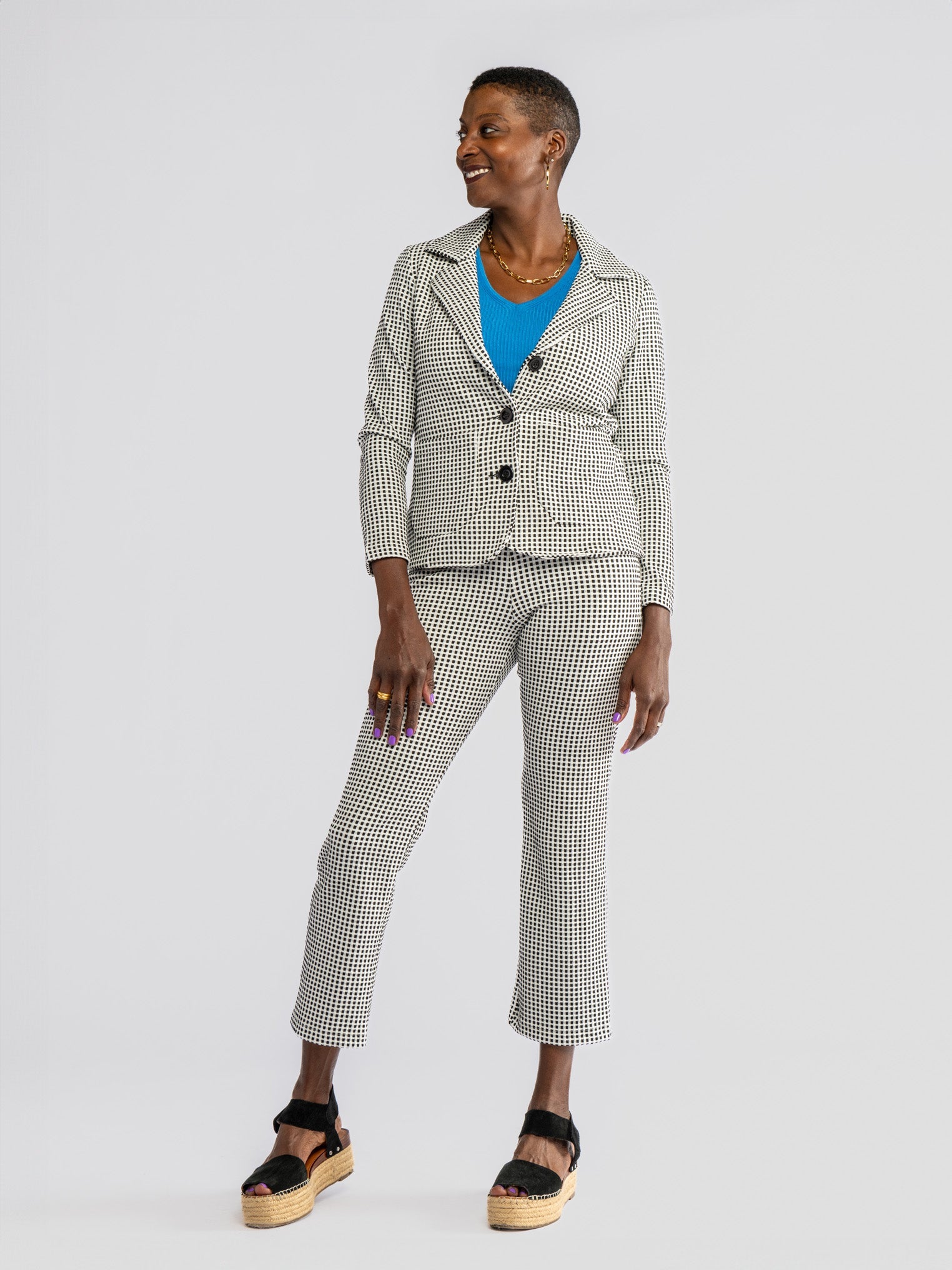 BLAIR blazer Black Jacquard - Lesley Evers-blazer-cord suit-corduroy