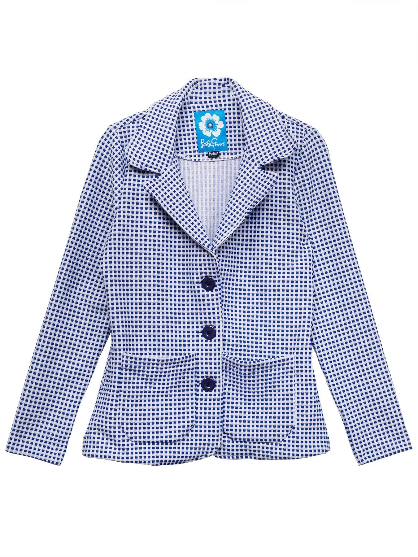 BLAIR blazer Blue Jacquard - Lesley Evers - blazer - Jacket - pantsuit