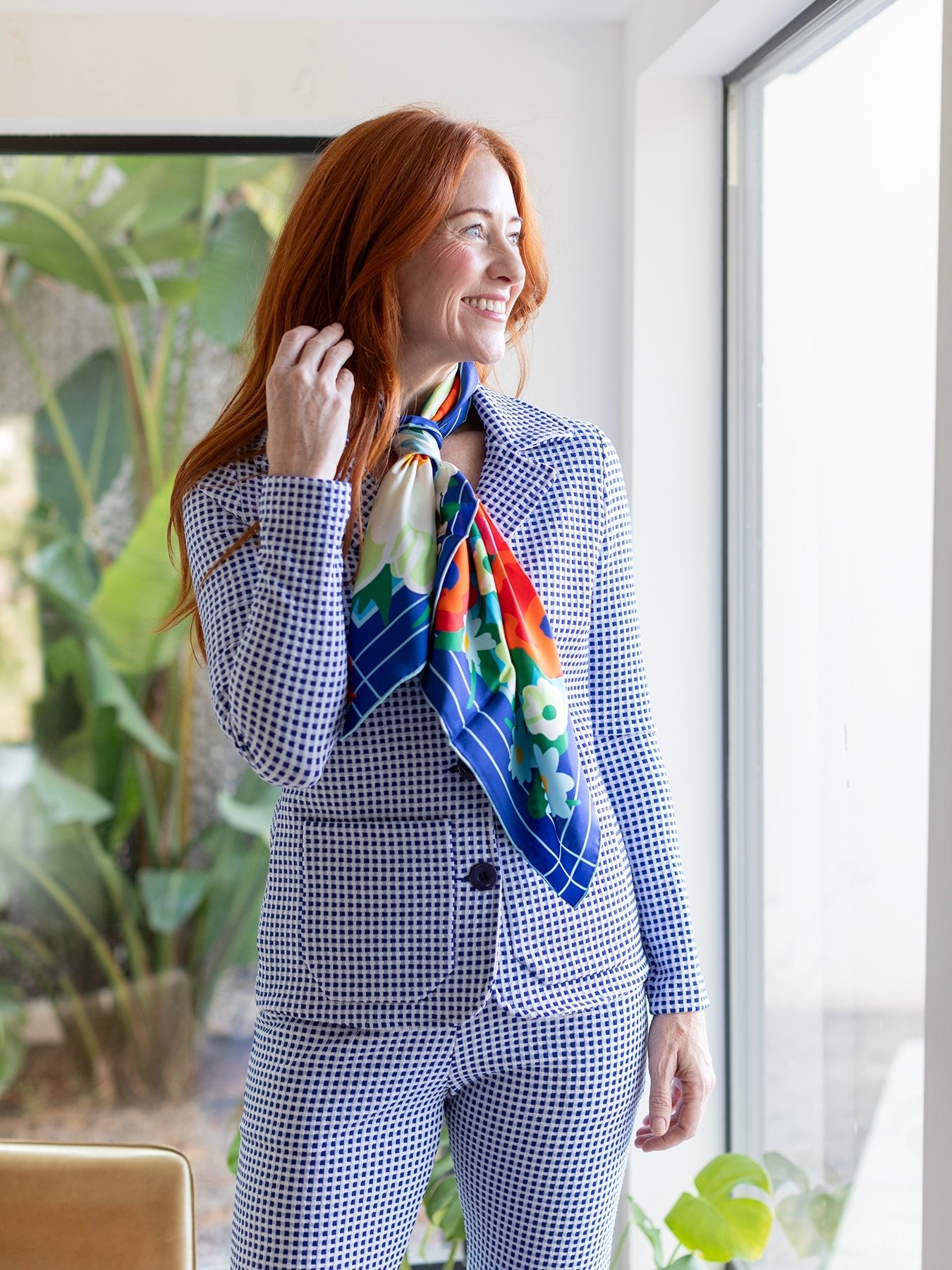 BLAIR blazer Blue Jacquard - Lesley Evers - blazer - Jacket - pantsuit