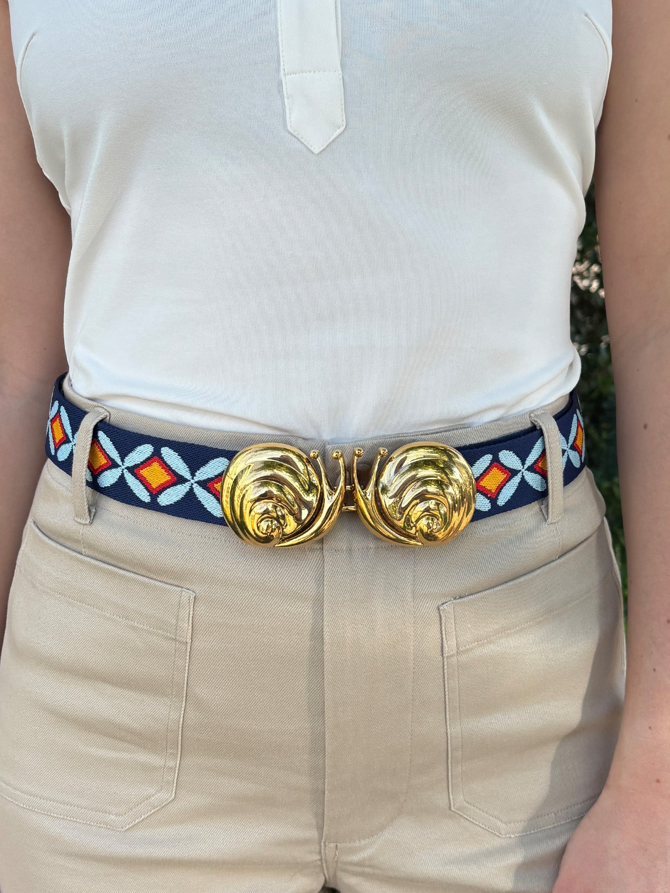 BLAKE Belt Strap - Lesley Evers - barcelona - barcelona blue - black and white fern