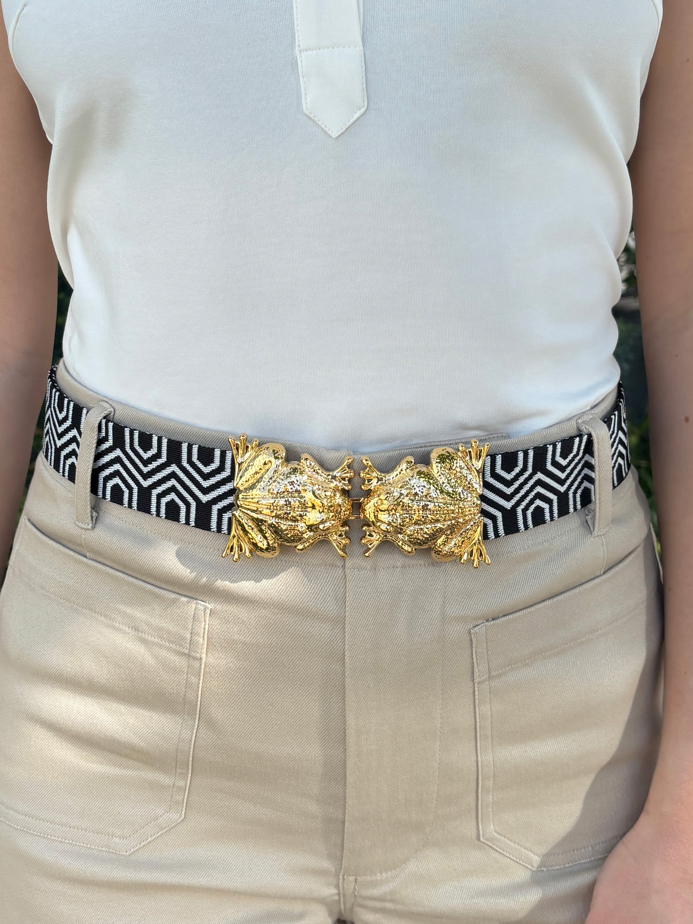 BLAKE Belt Strap - Lesley Evers - barcelona - barcelona blue - black and white fern