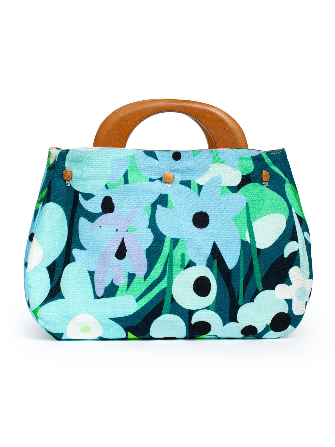 BONNIE cover Daffodils Pink and Green & Garden Oasis Blue - Lesley Evers - Accessories - bo - Bonnie cover