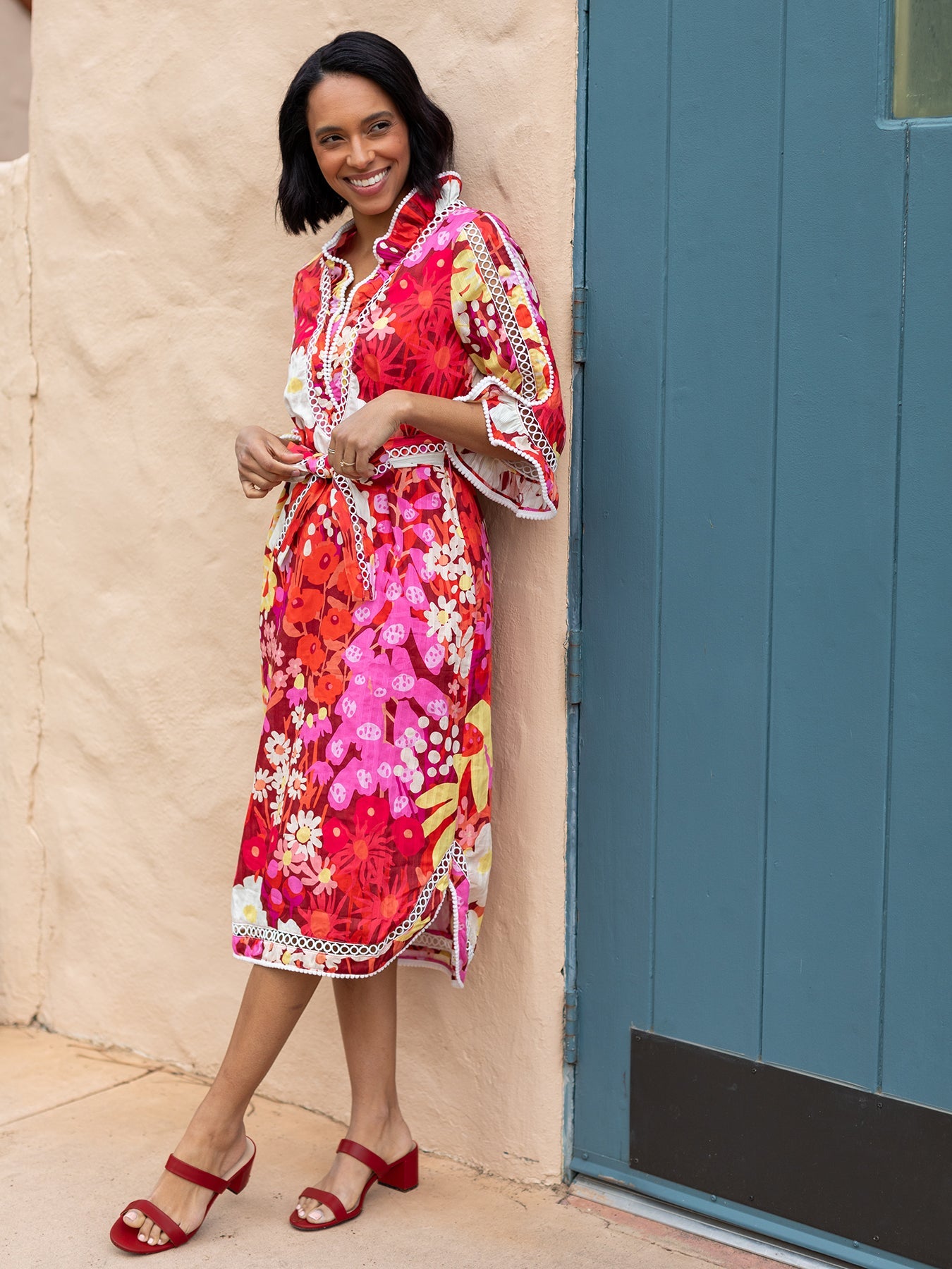 BRIANNA dress Garden Party Pink - Lesley Evers - cotton dress - Dress - floral