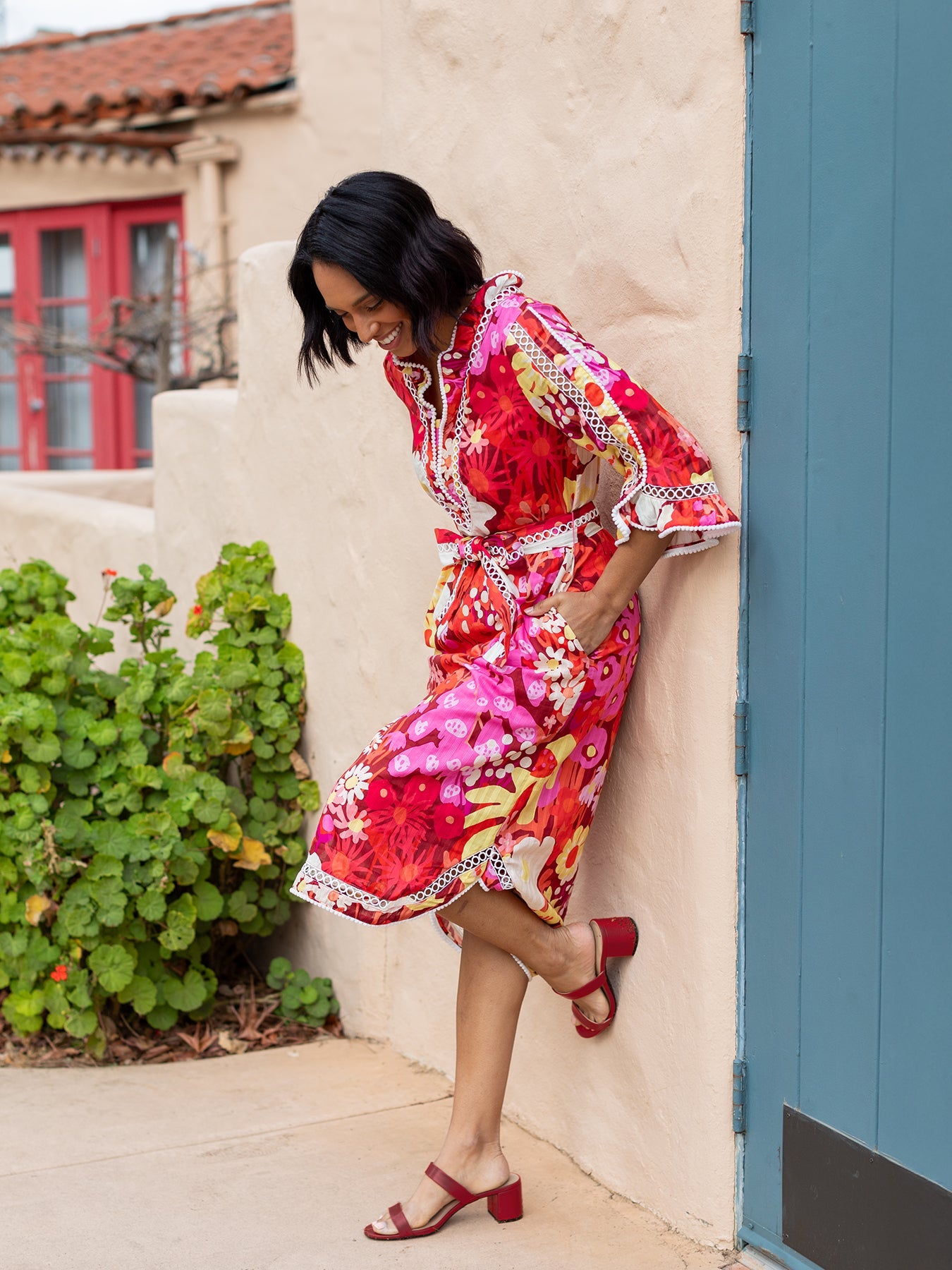 BRIANNA dress Garden Party Pink - Lesley Evers - cotton dress - Dress - floral