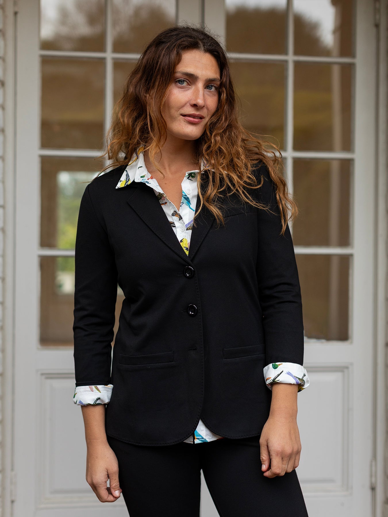 BRITT blazer Black Ponte - Lesley Evers - Black - Jacket - Shop