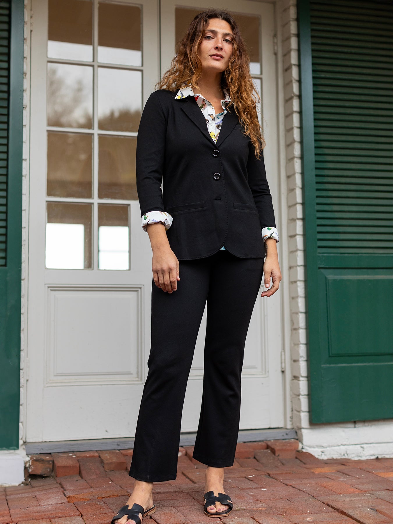 BRITT blazer Black Ponte - Lesley Evers - Black - Jacket - Shop