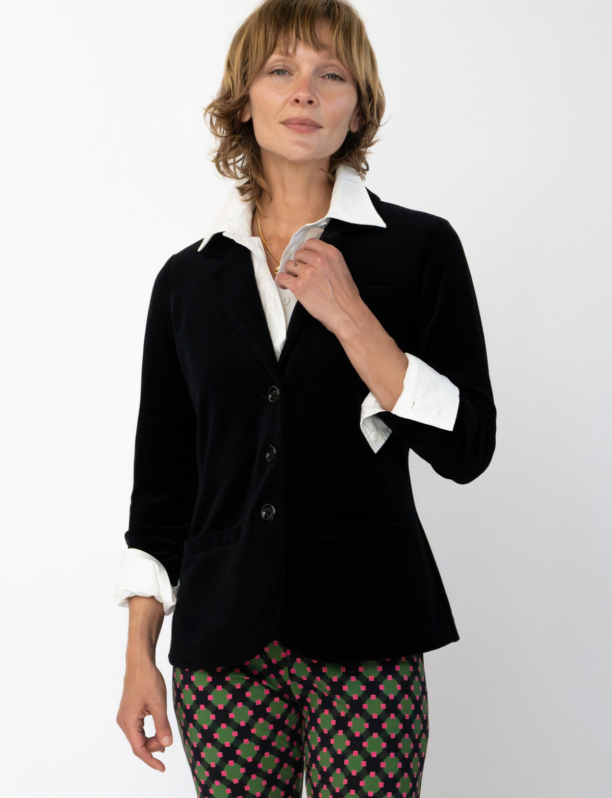 BRITT blazer Black Velour - Lesley Evers-Jacket-Shop-Shop/All Products