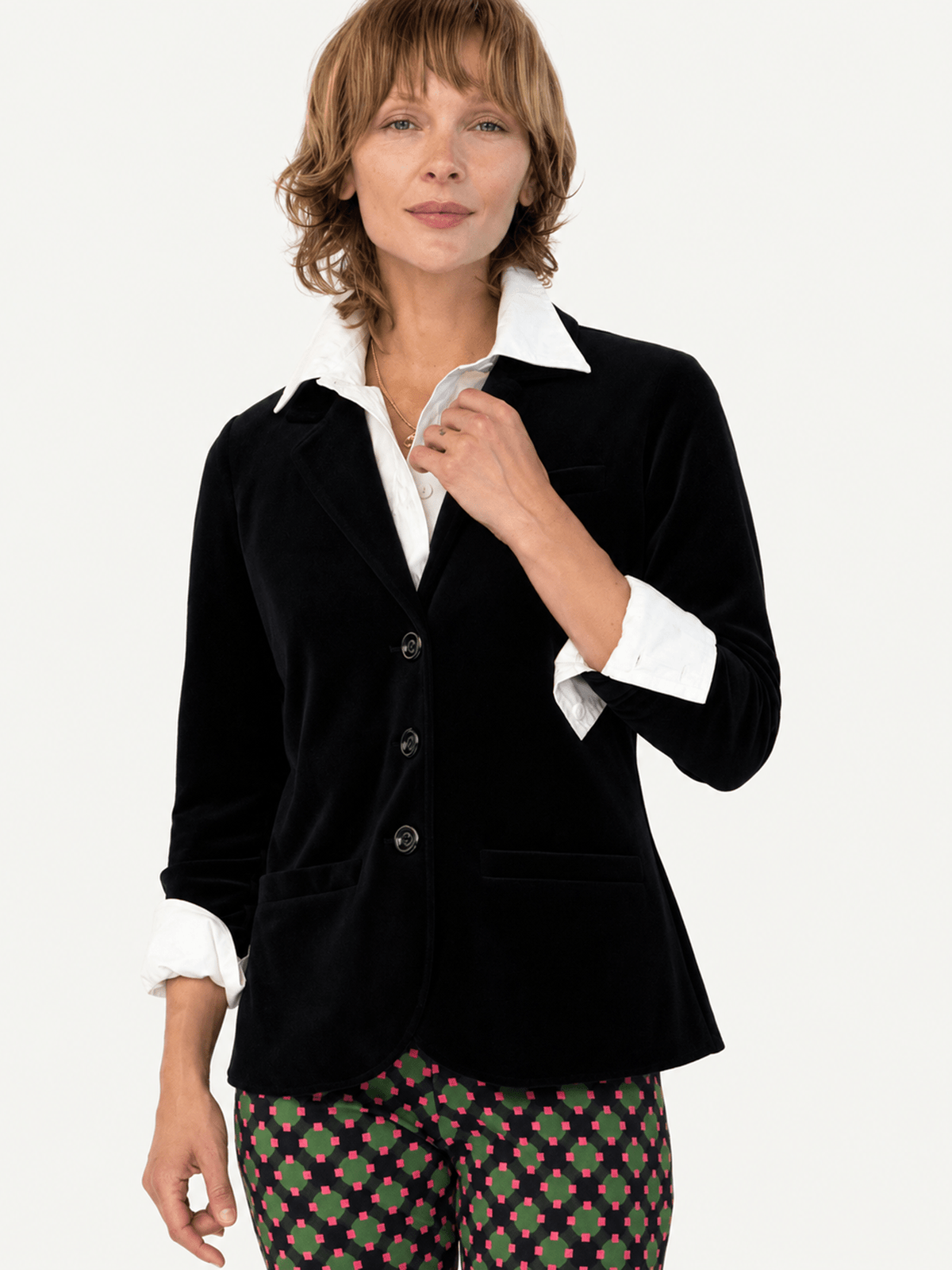 BRITT blazer Black Velour - Lesley Evers-Jacket-Shop-Shop/All Products