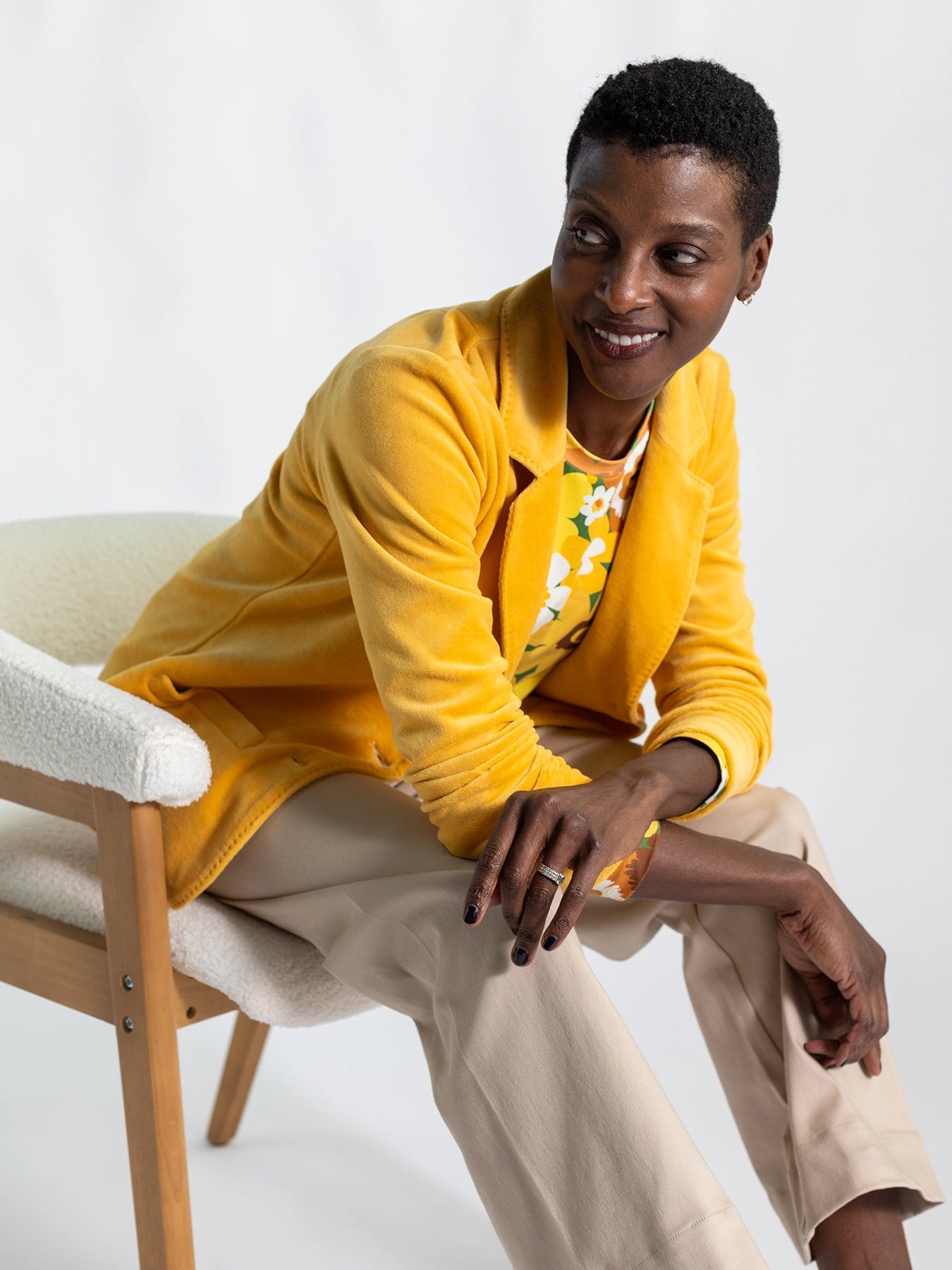 BRITT blazer Dandelion Velour - Lesley Evers - Jacket - Shop - Shop/All Products