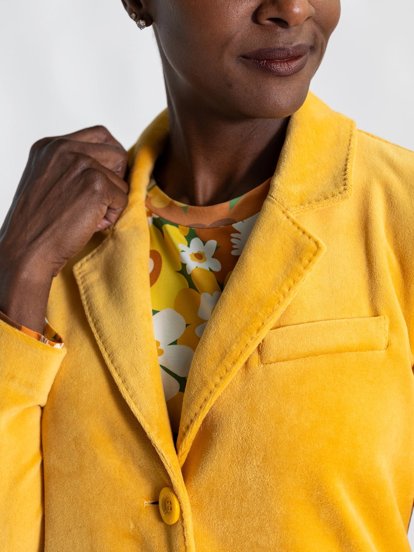 BRITT blazer Dandelion Velour - Lesley Evers - Jacket - Shop - Shop/All Products