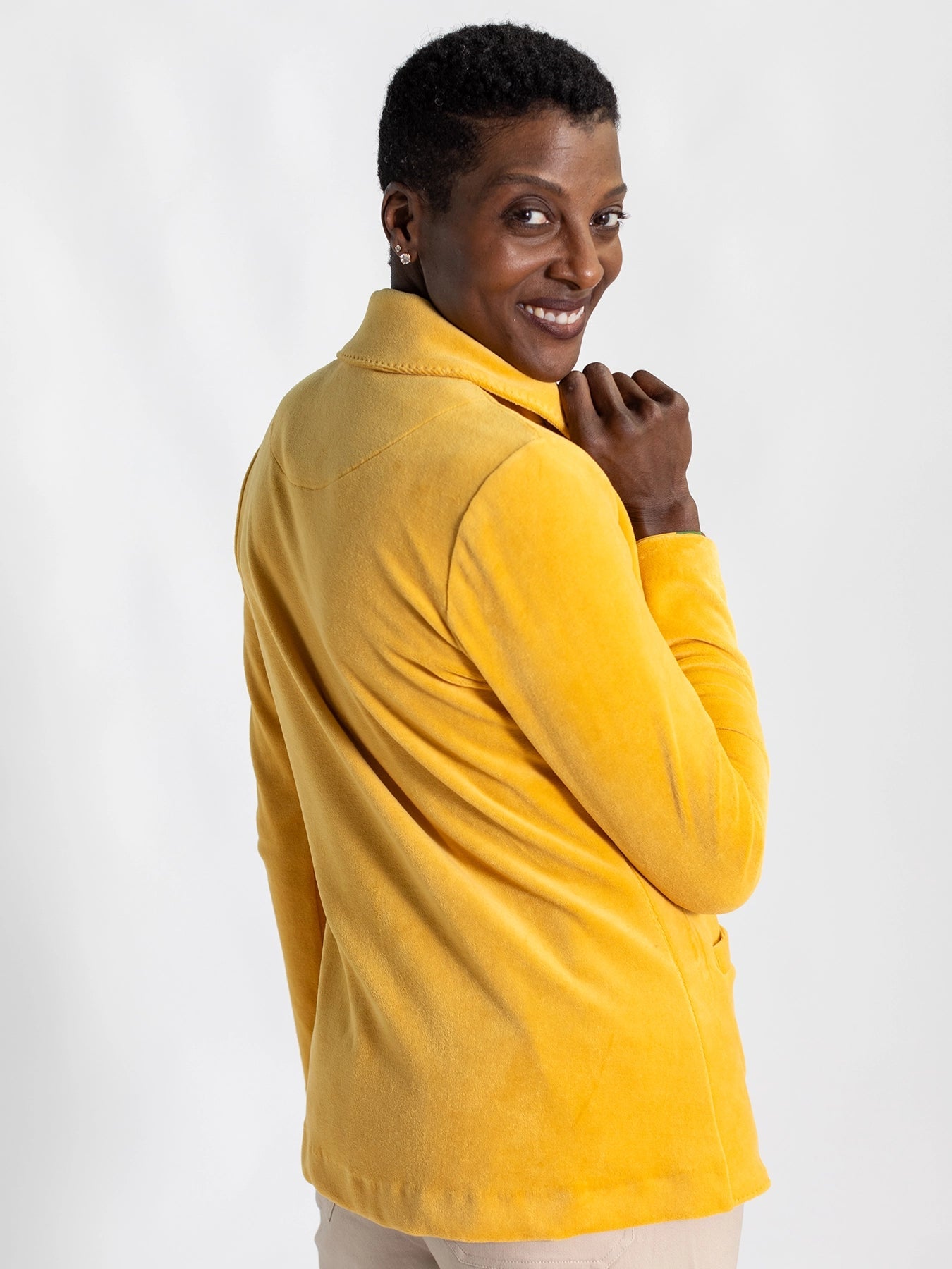 BRITT blazer Dandelion Velour - Lesley Evers - Jacket - Shop - Shop/All Products