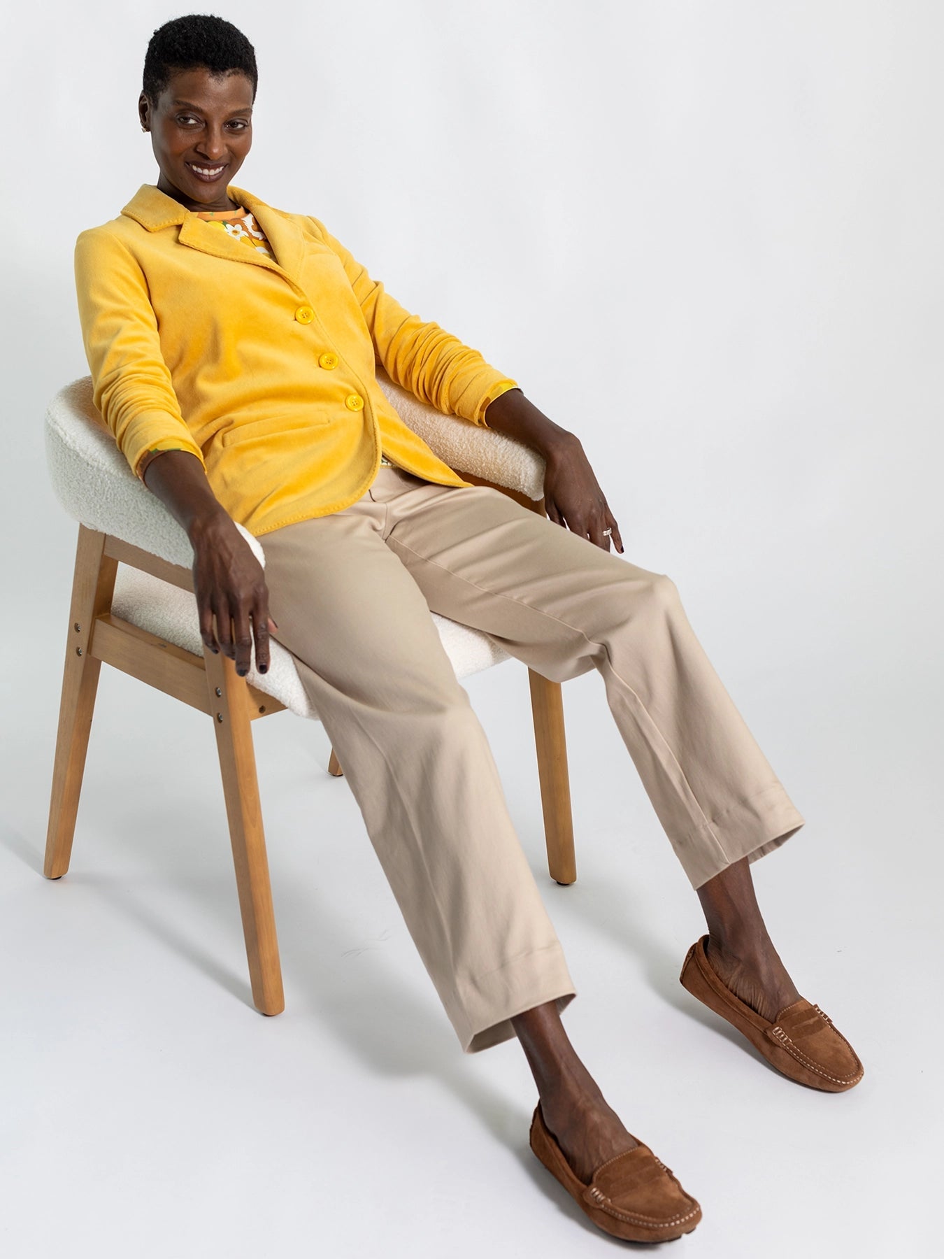 BRITT blazer Dandelion Velour - Lesley Evers - Jacket - Shop - Shop/All Products