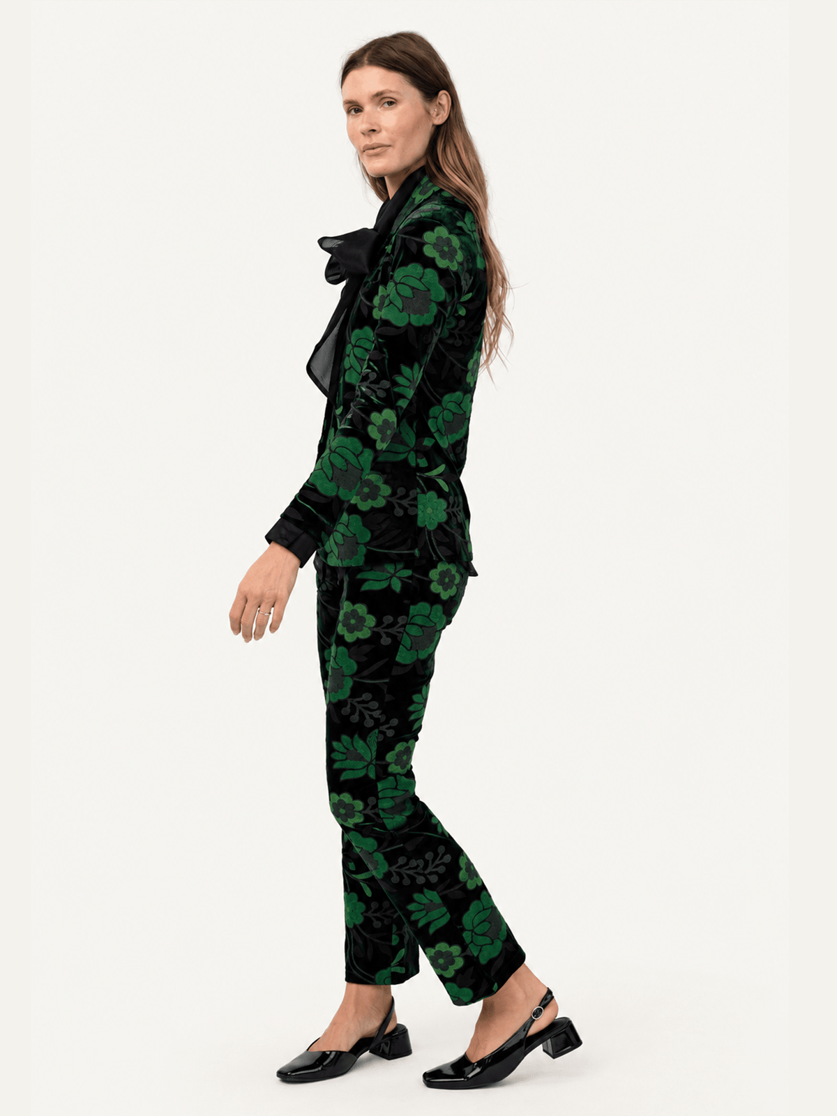 BRITT blazer Embroidered Velvet Green - Lesley Evers-Jacket-Shop-Shop/All Products