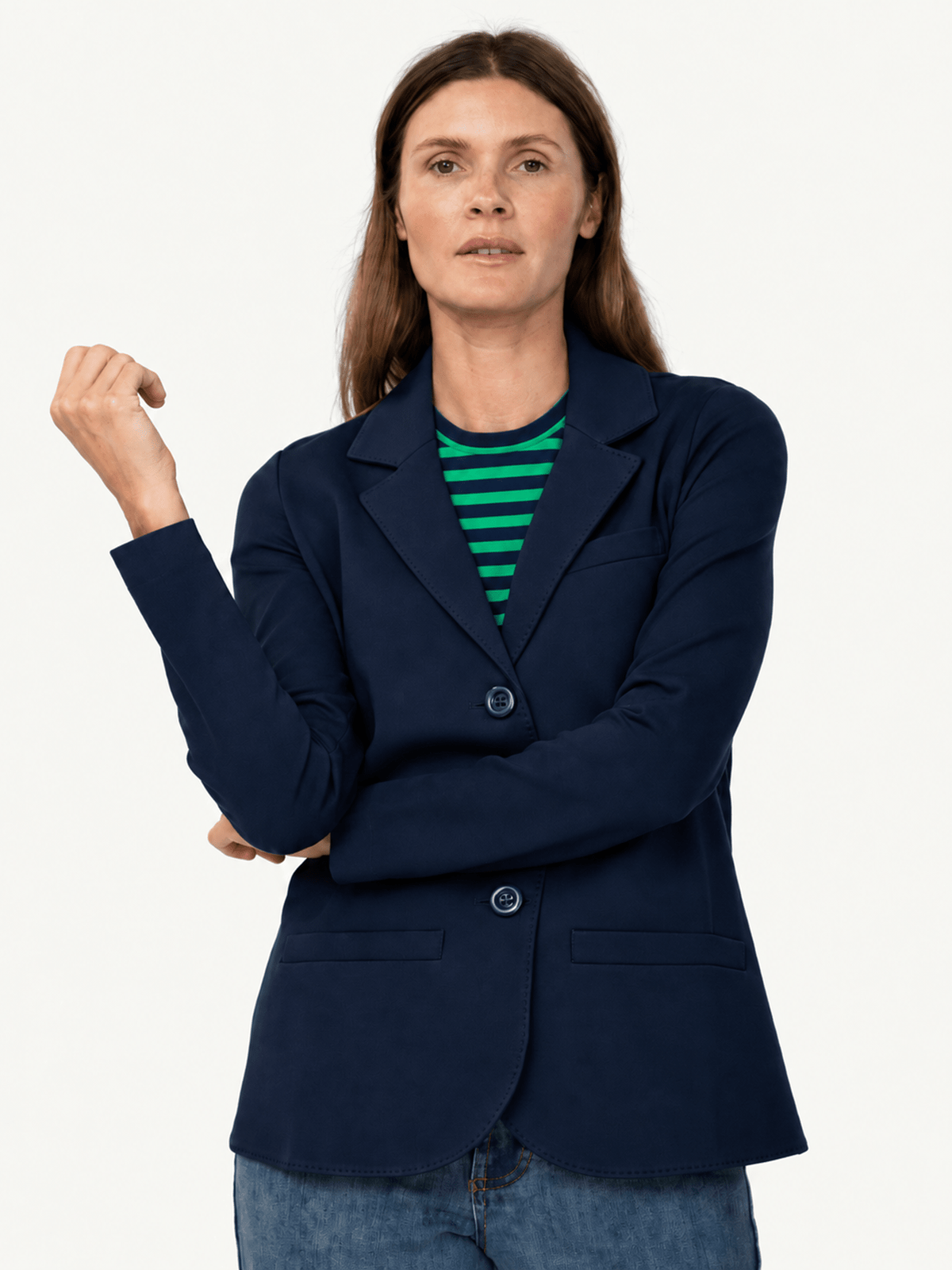 BRITT blazer Navy Ponte - Lesley Evers-Jacket-Shop-Shop/All Products