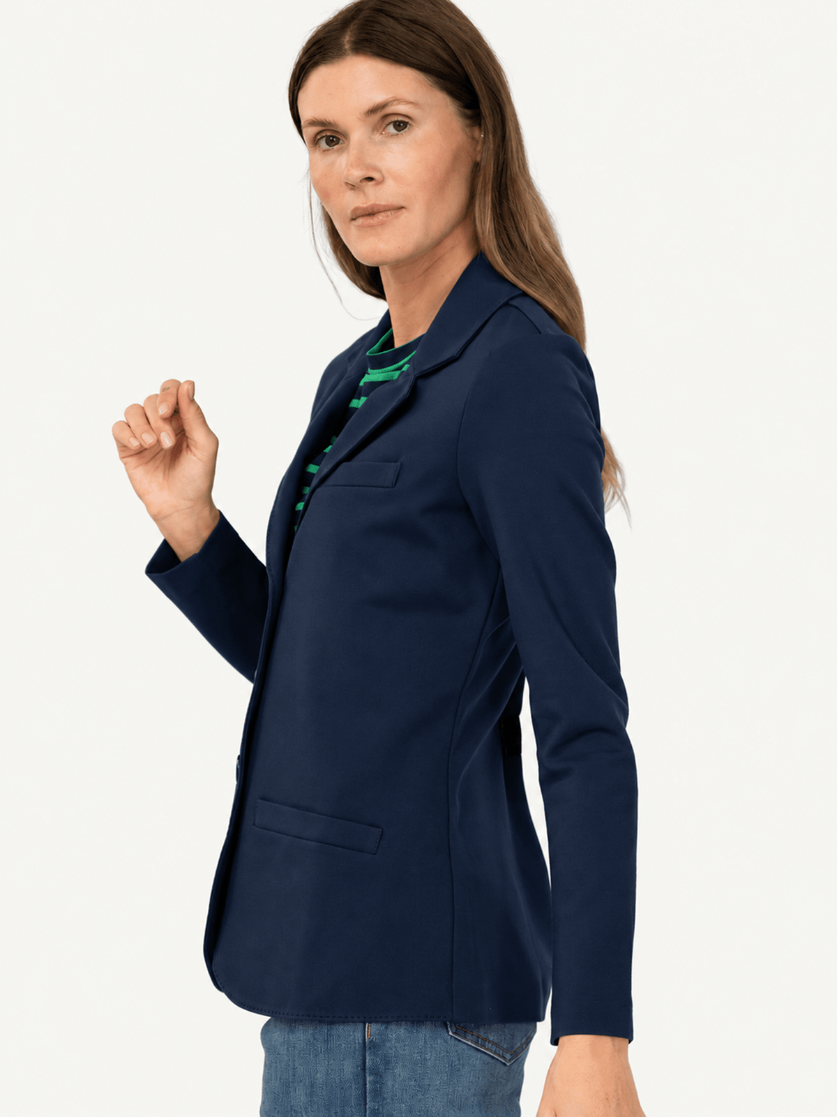 BRITT blazer Navy Ponte - Lesley Evers-Jacket-Shop-Shop/All Products