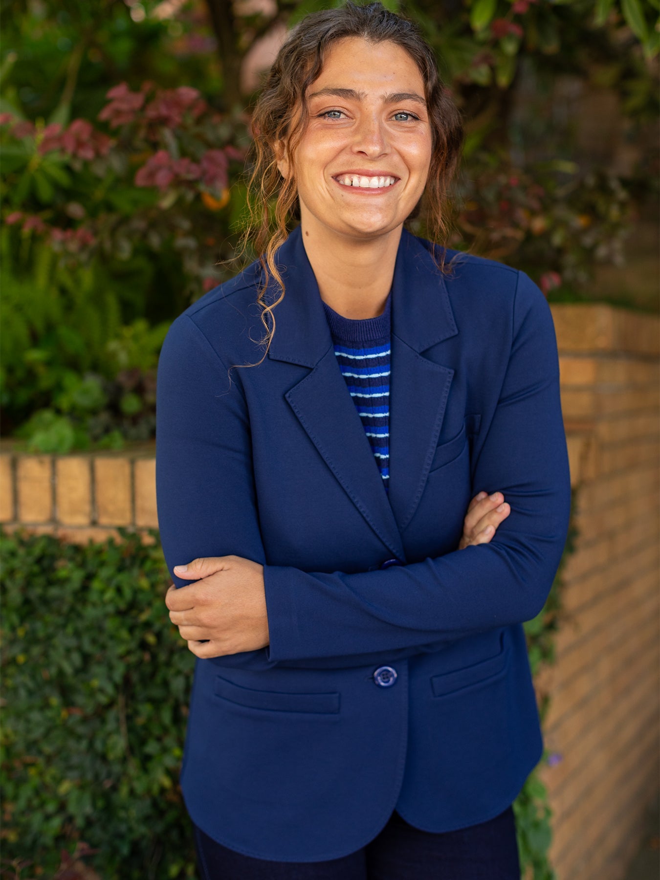 BRITT blazer Navy Ponte - Lesley Evers - Black - Jacket - Shop