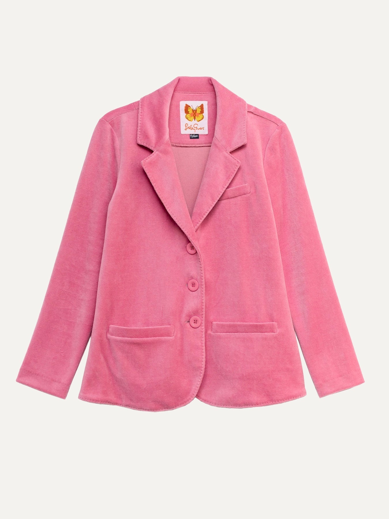 BRITT blazer Pink Velour - Lesley Evers-Jacket-Shop-Shop/All Products