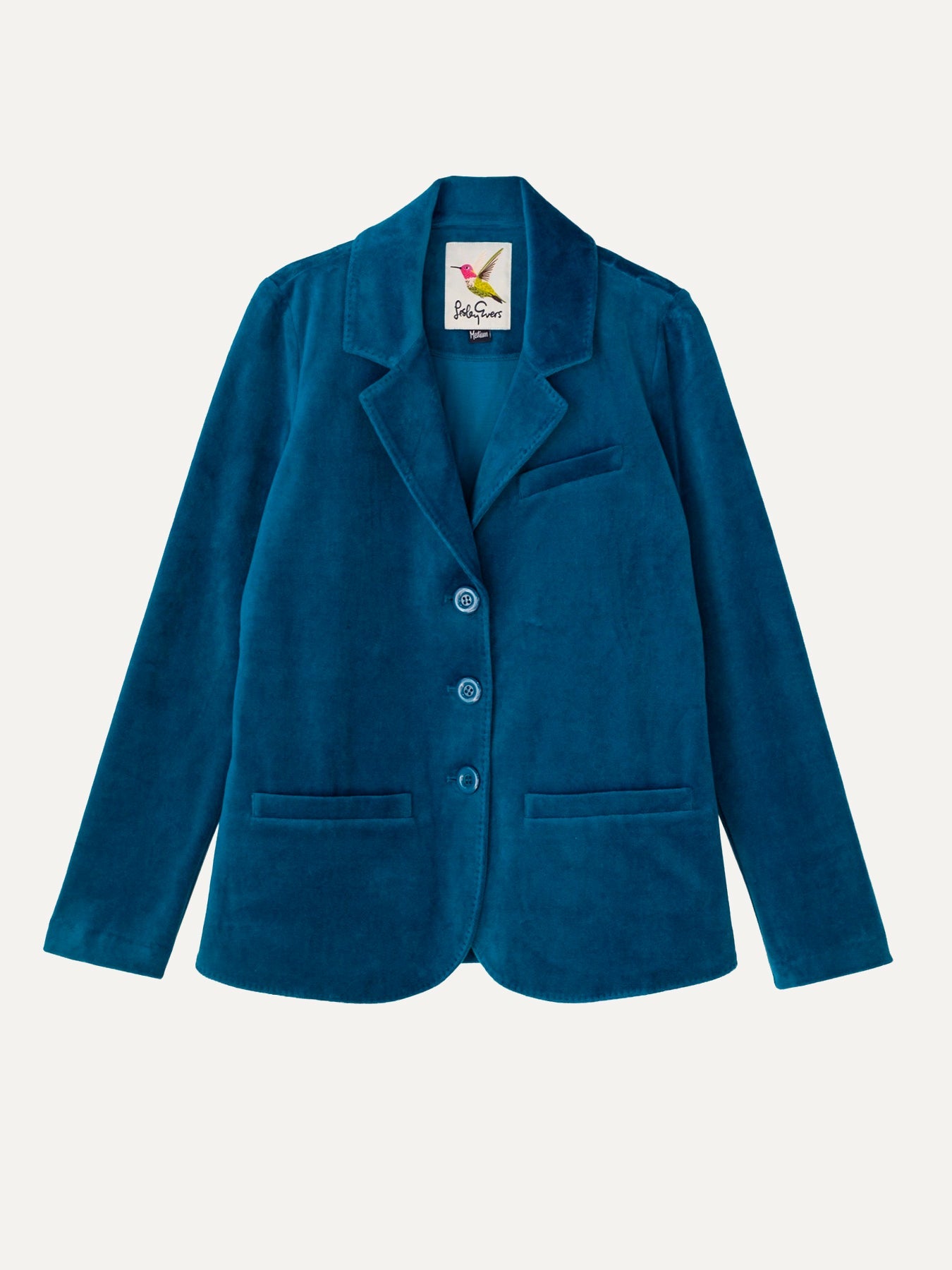 BRITT blazer Teal Velour - Lesley Evers-Black-Shop-Shop/All Products