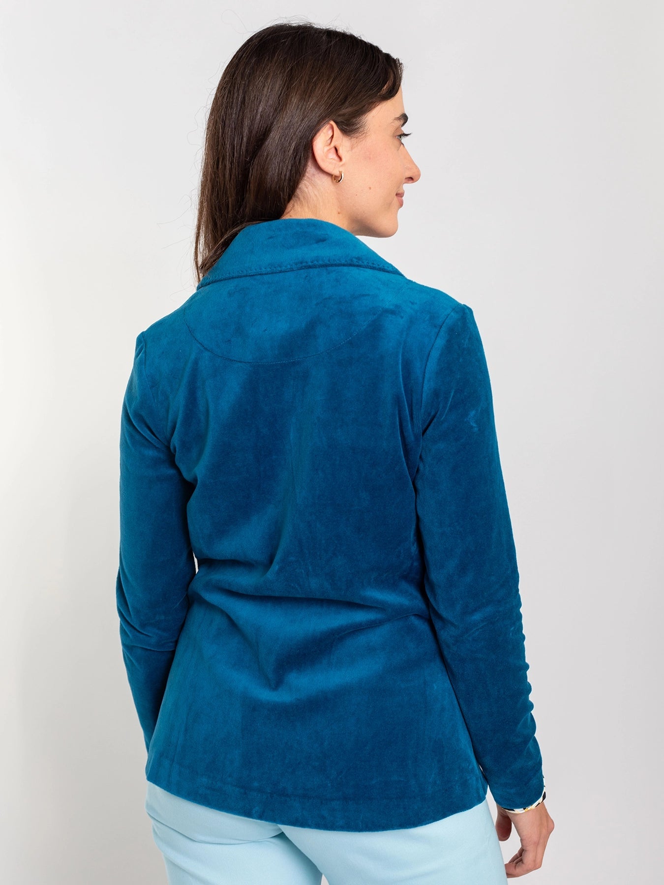 BRITT blazer Teal Velour - Lesley Evers - Black - service_blocked - Shop