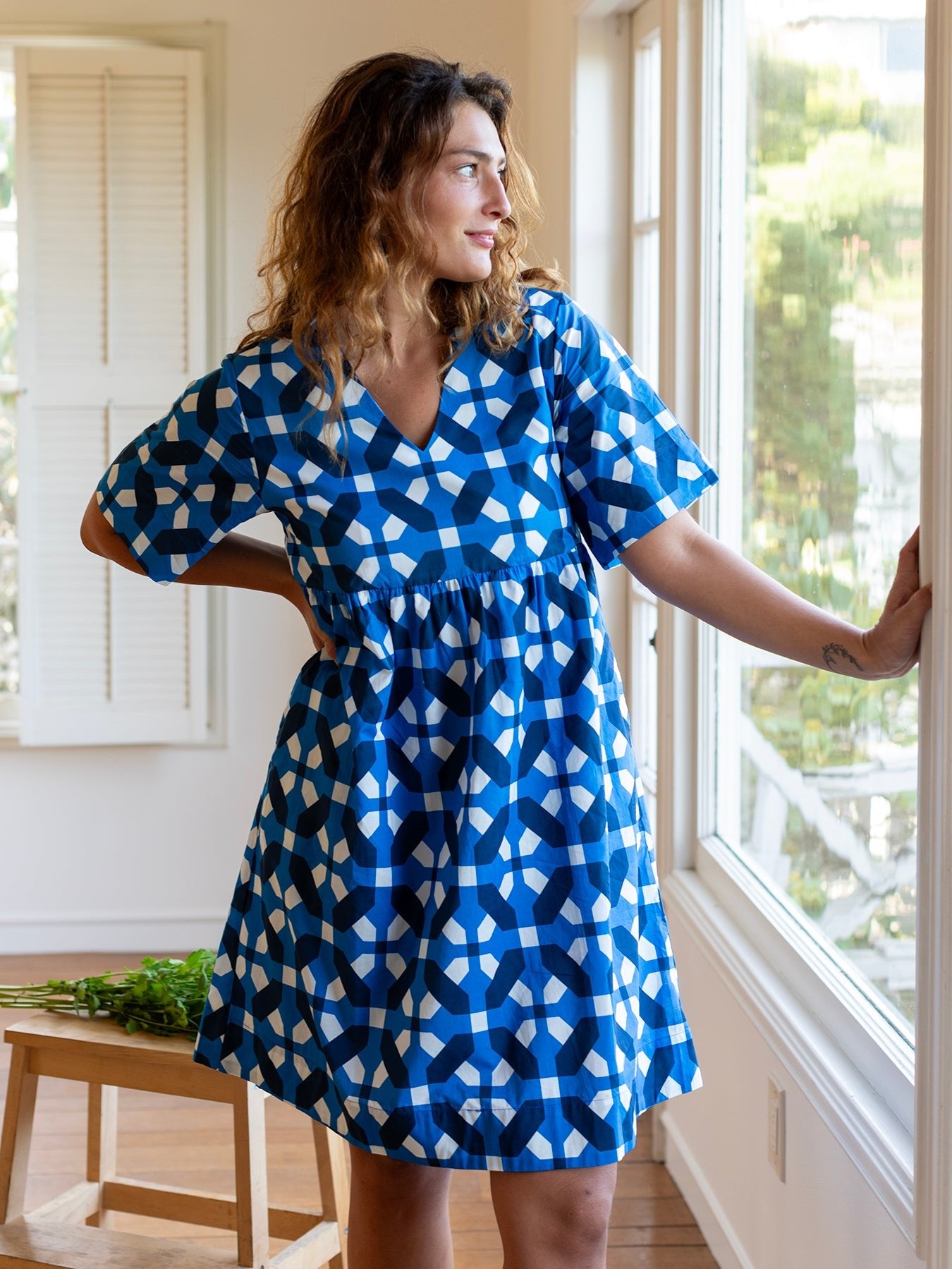 CARA dress Trellis Blue - Lesley Evers - Dress - NO_RETURN - sale