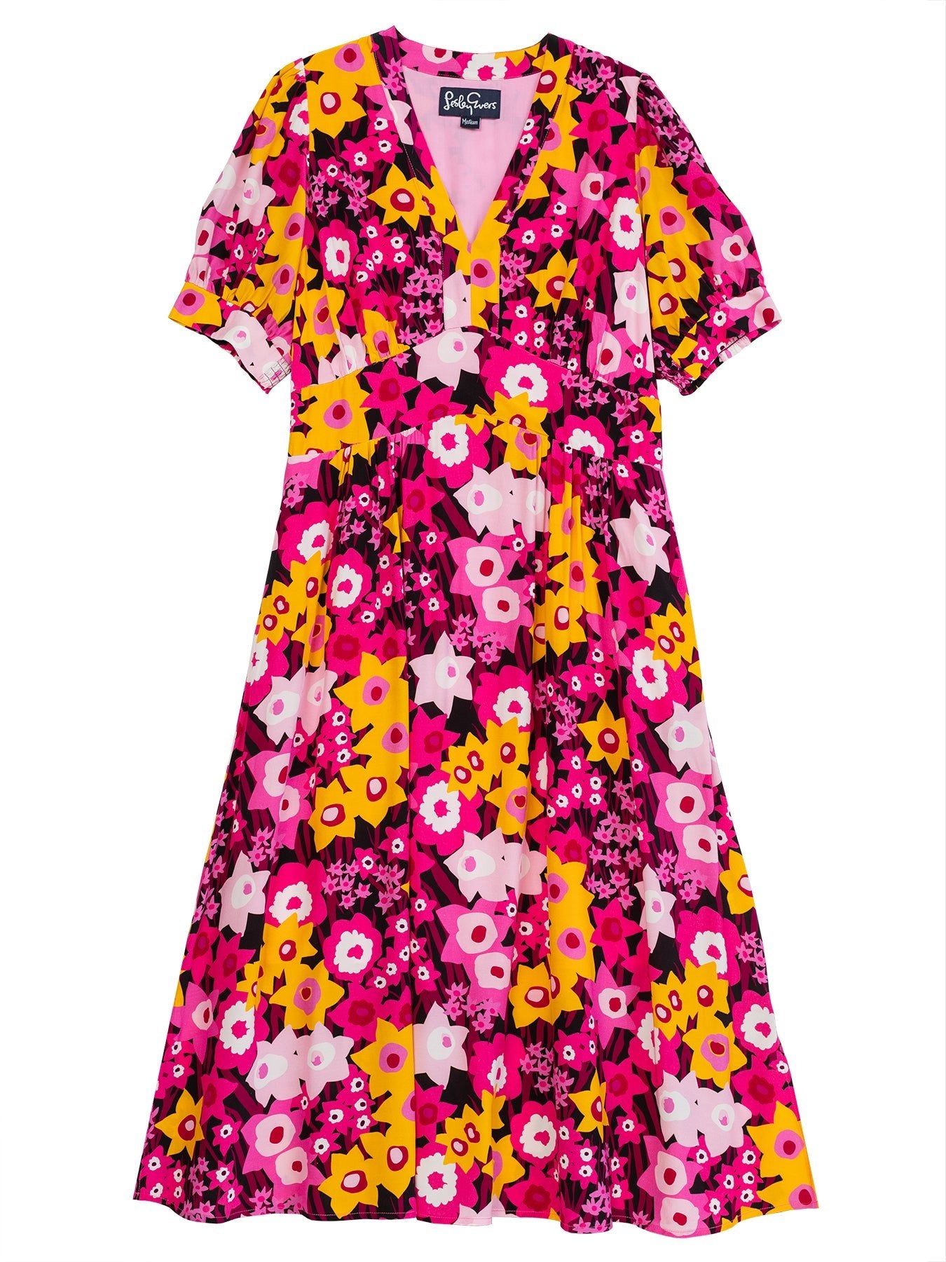 CAROLINE dress Daffodils Pink - Lesley Evers - daffodils - Dress - Pink