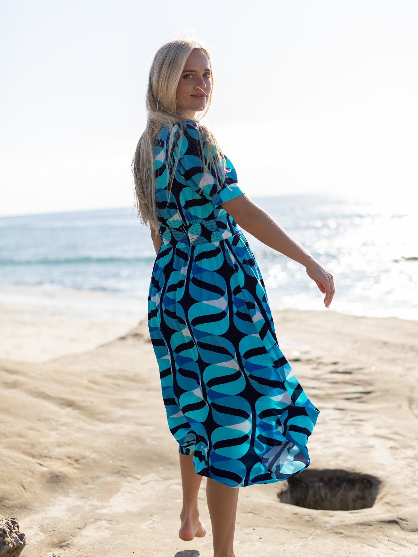 CAROLINE dress Twist Navy - Lesley Evers - Dress - Navy - navy dress