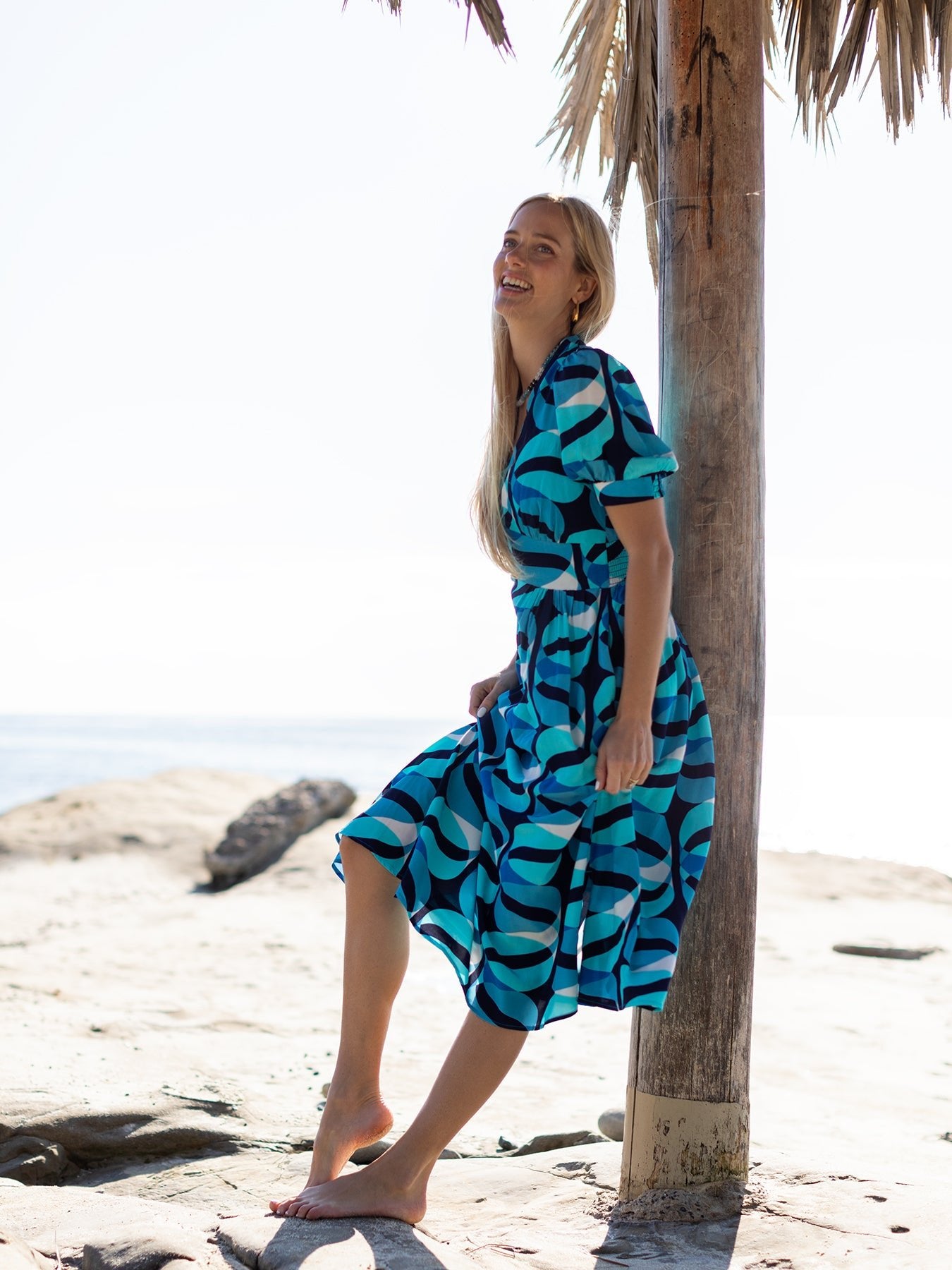 CAROLINE dress Twist Navy - Lesley Evers - Dress - Navy - navy dress