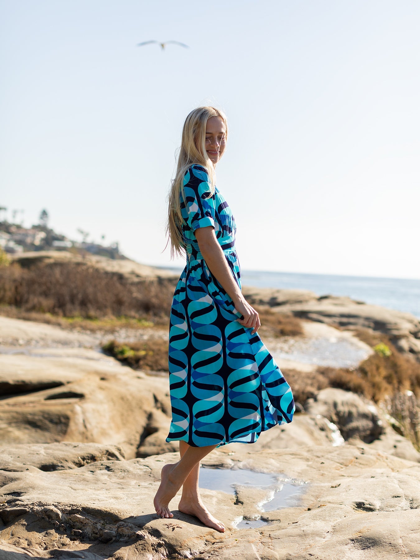 CAROLINE dress Twist Navy - Lesley Evers - Dress - Navy - navy dress
