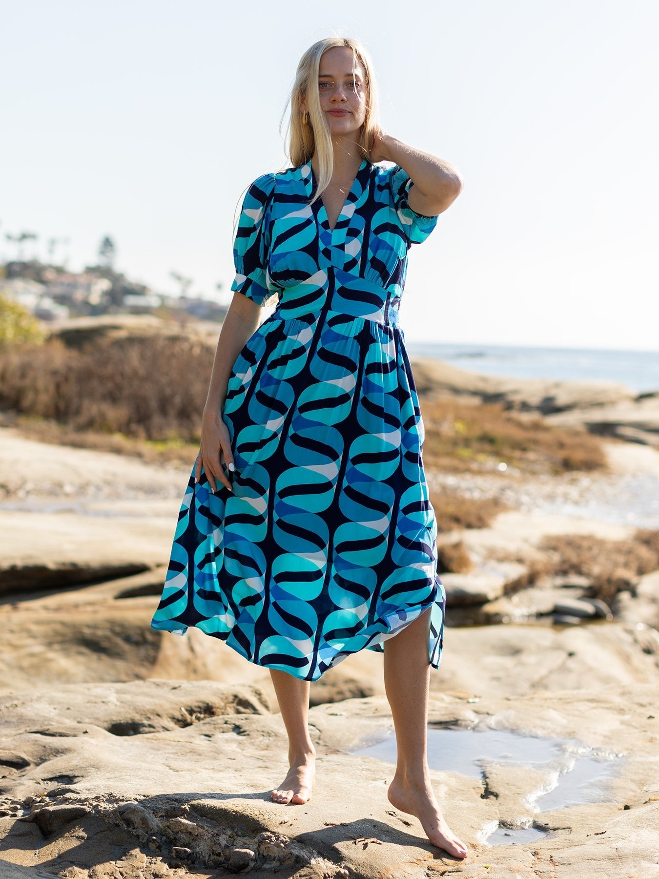 CAROLINE dress Twist Navy - Lesley Evers - Dress - Navy - navy dress